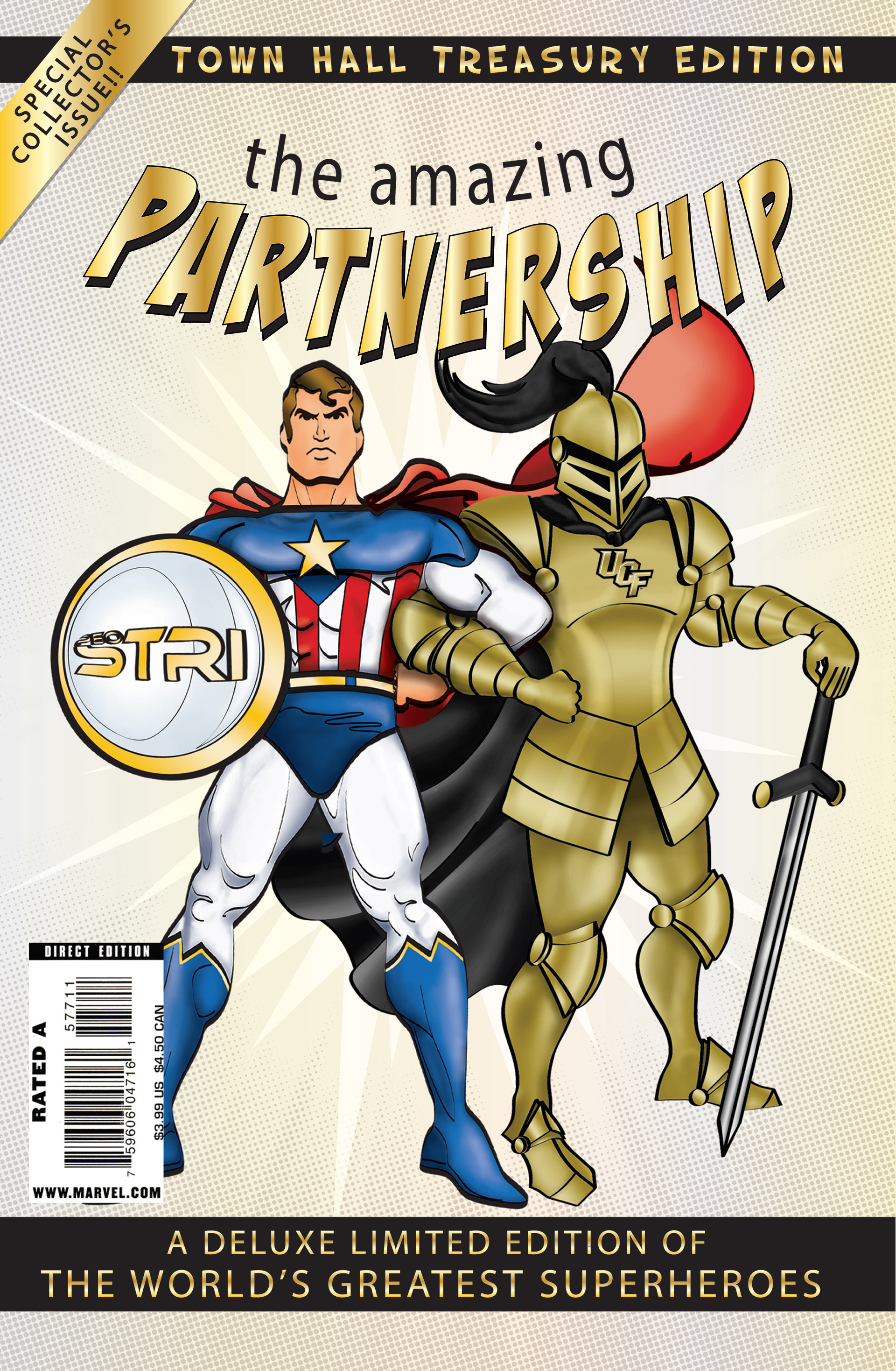 Gift for UCF President at superhero themed Town Hall