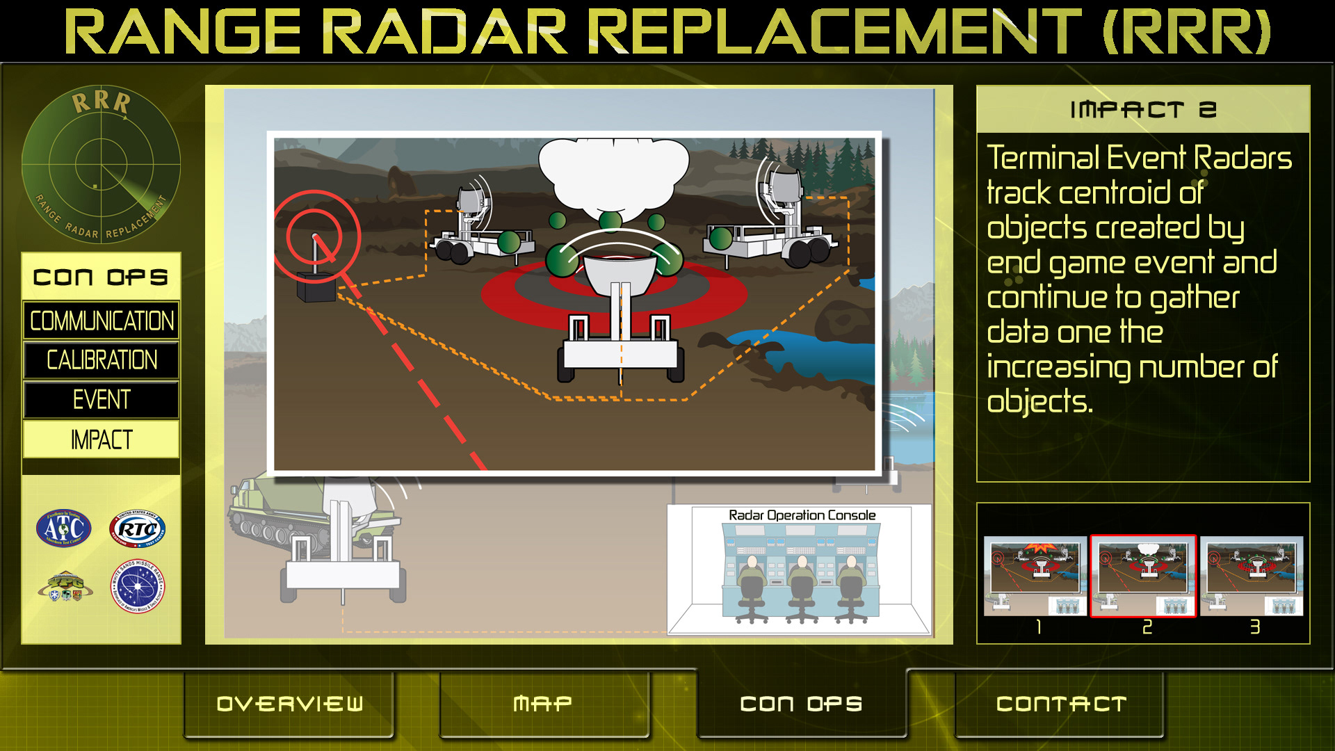 Screenshot from RRRP touchscreen interface