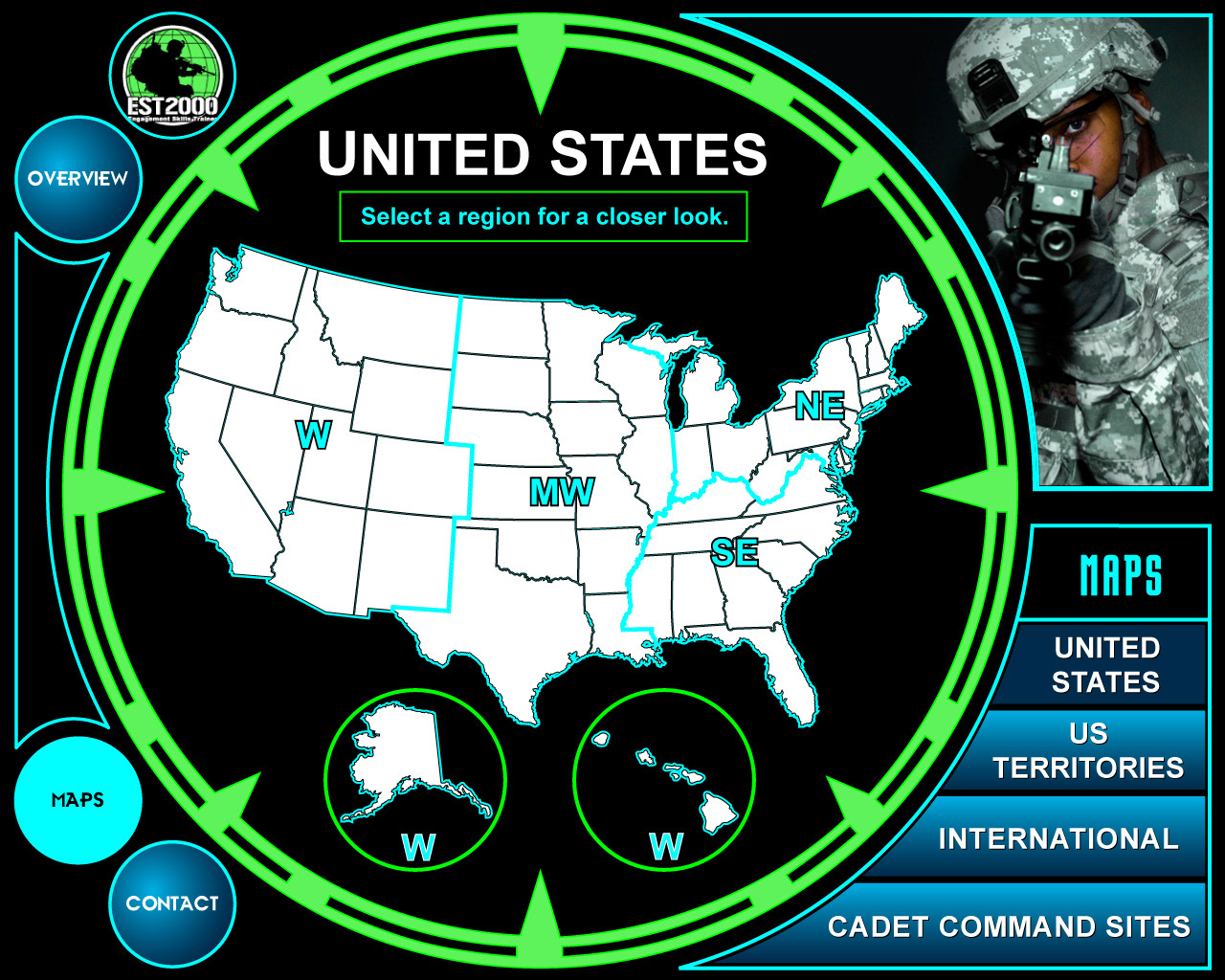 Screenshot from EST 2000 touchscreen interface