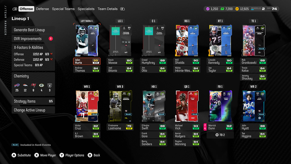 Ultimate Team Lineup - Main
