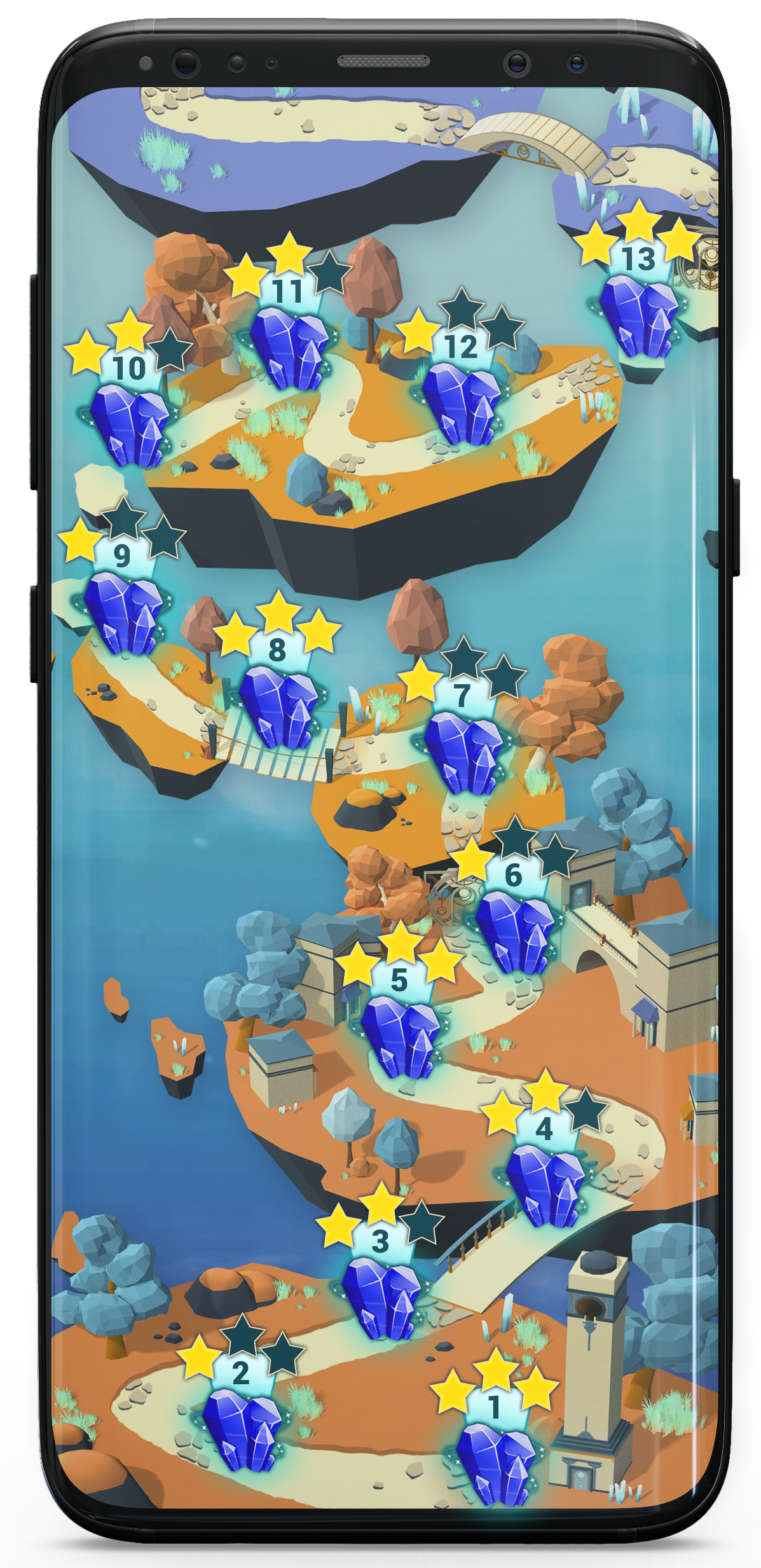 Mockup of level selection menu for mobile game