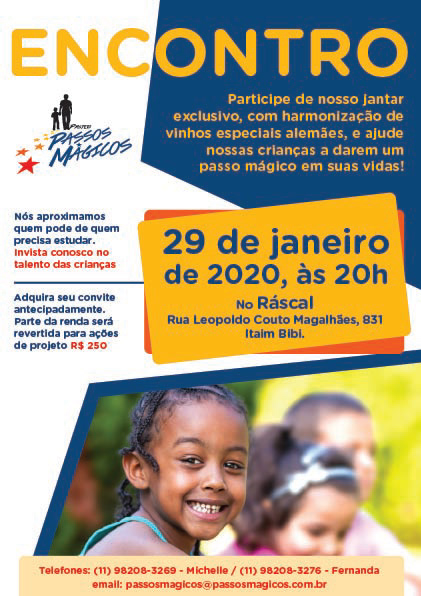 Convite Digital criado para Passos Magicos (Versão Email Marketing/Impresso)