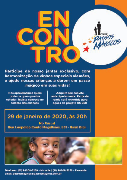 Convite Digital criado para Passos Magicos (Versão Email Marketing/Impresso)
