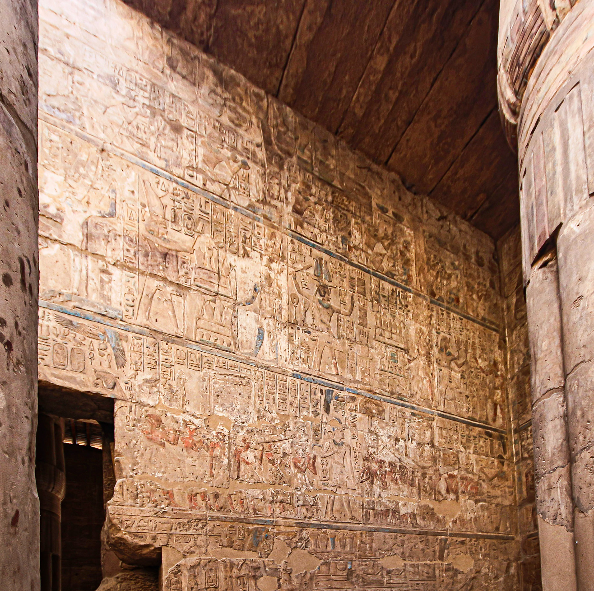 Hieroglyphics in temples in Luxor