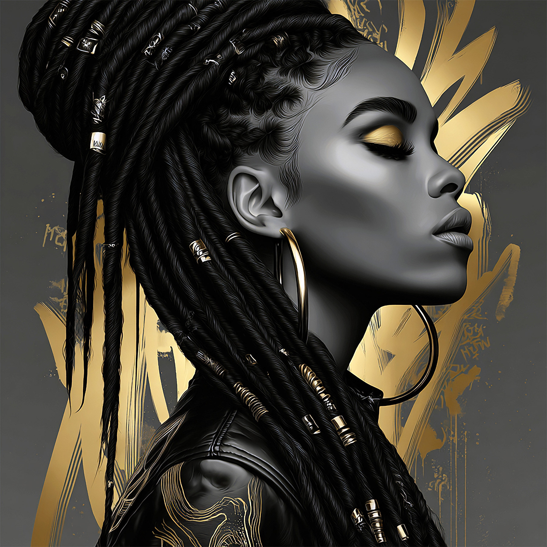 From the Muted Gold Series - 2026 | Digital & Generative Portrait