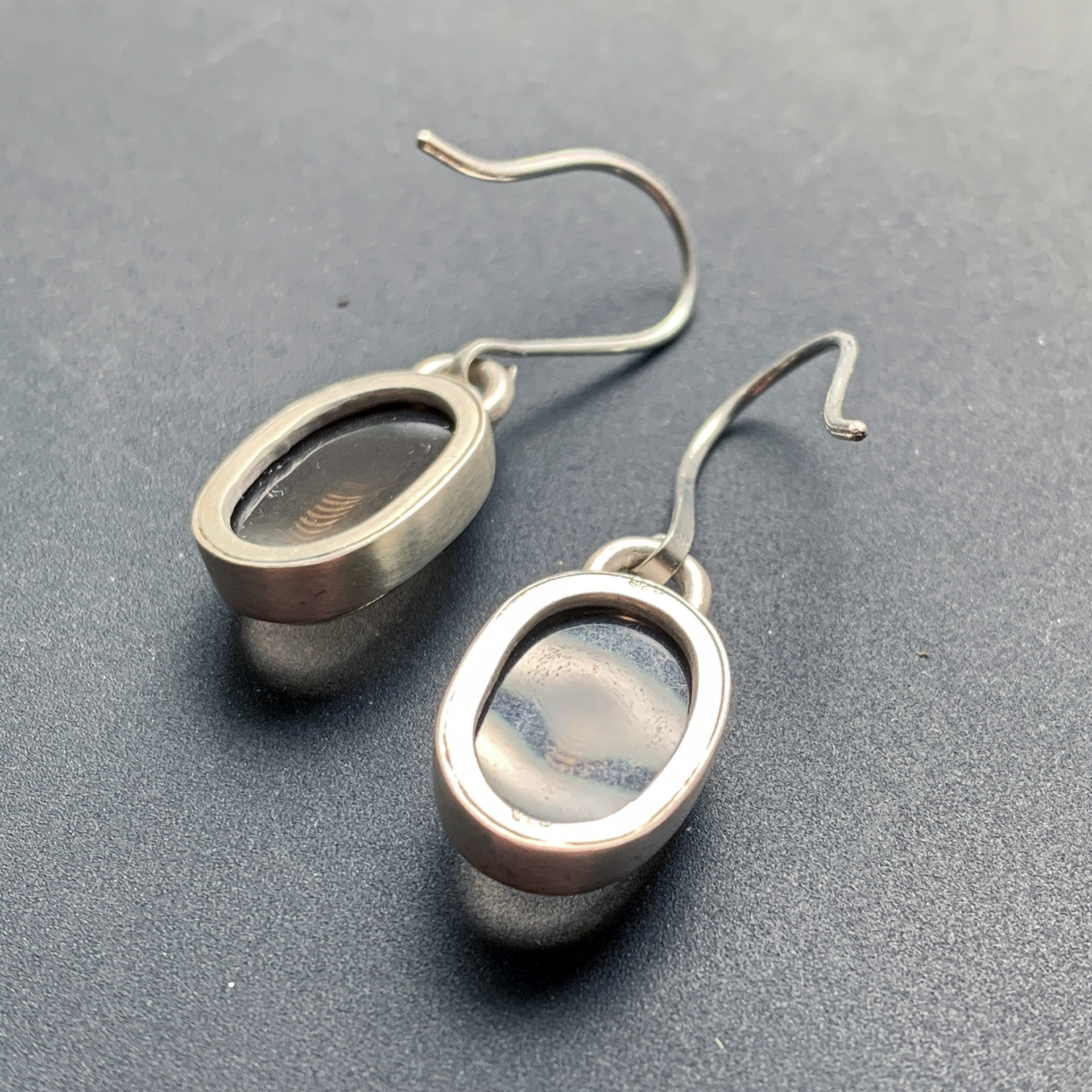 open-back smoky quartz drop earrings