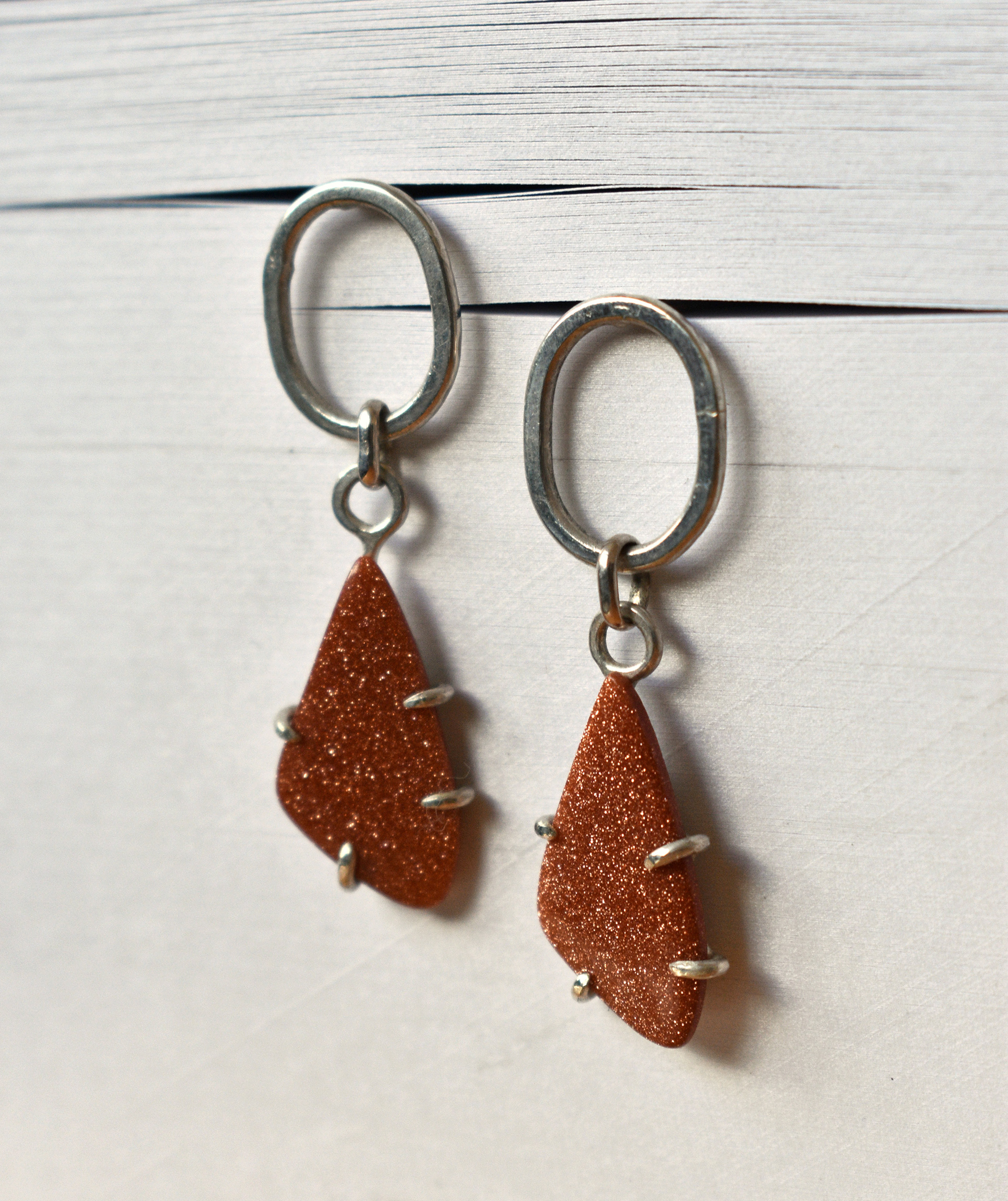 goldstone drop earrings