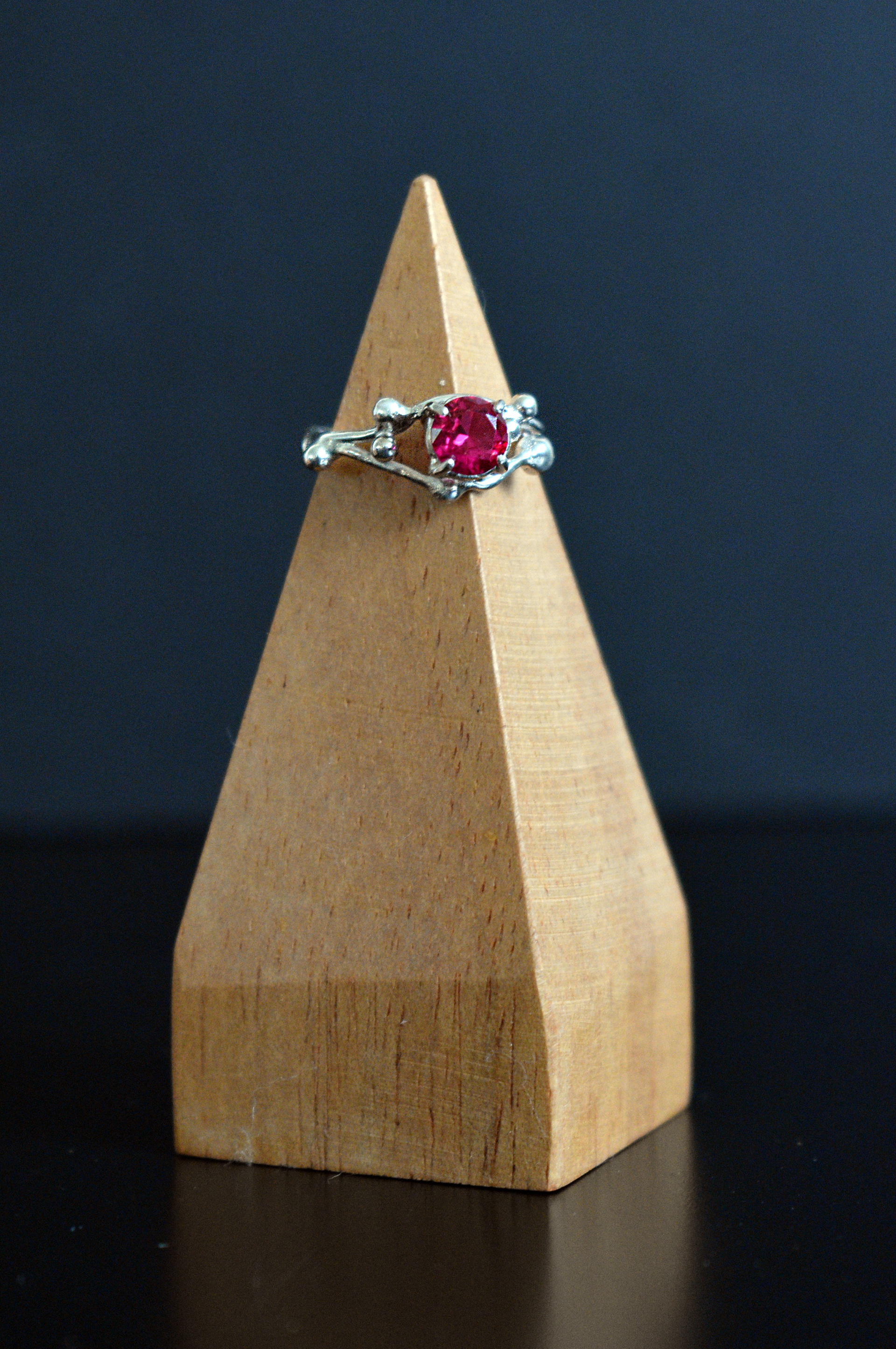 ruby and fused argentium silver ring