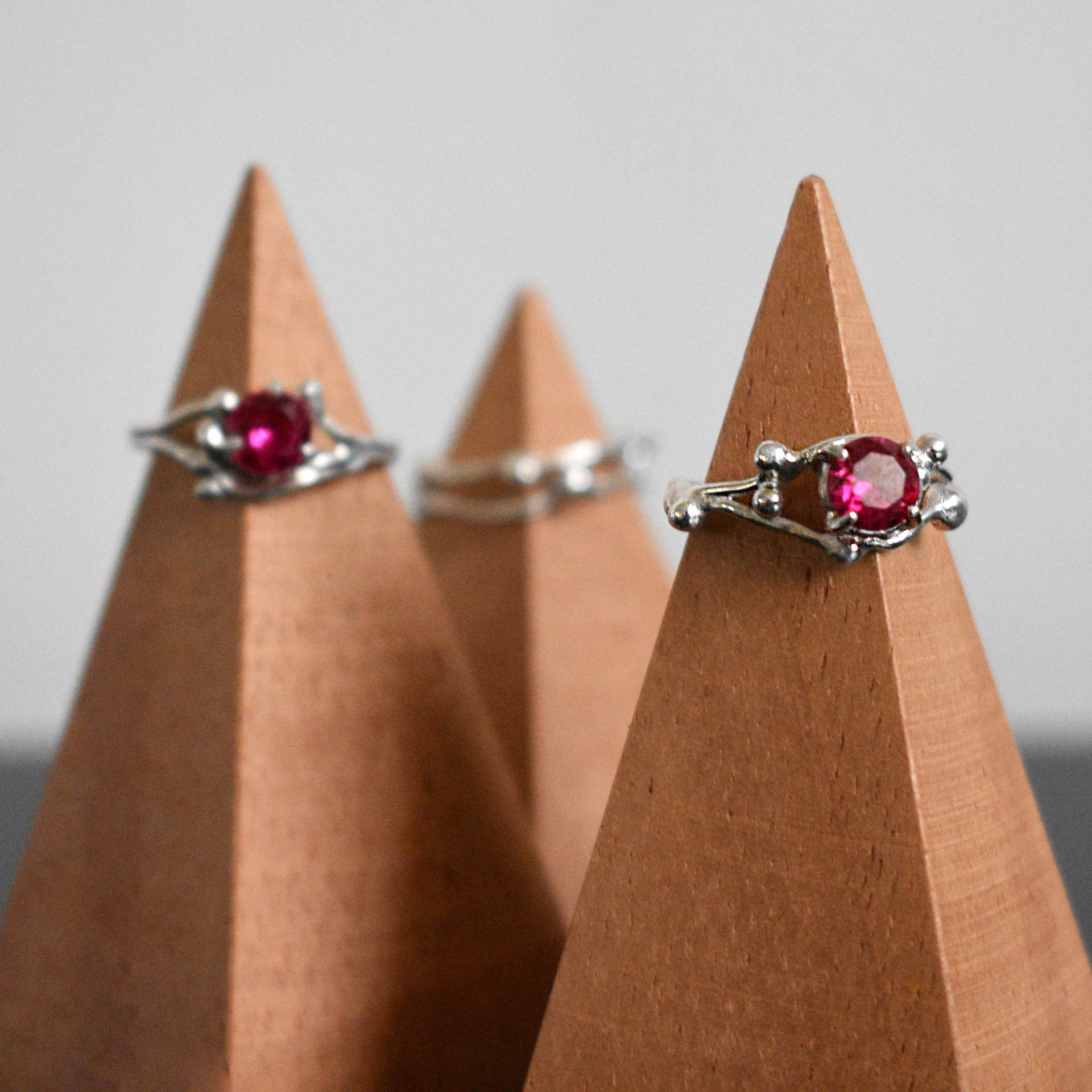 ruby and fused argentium silver ring