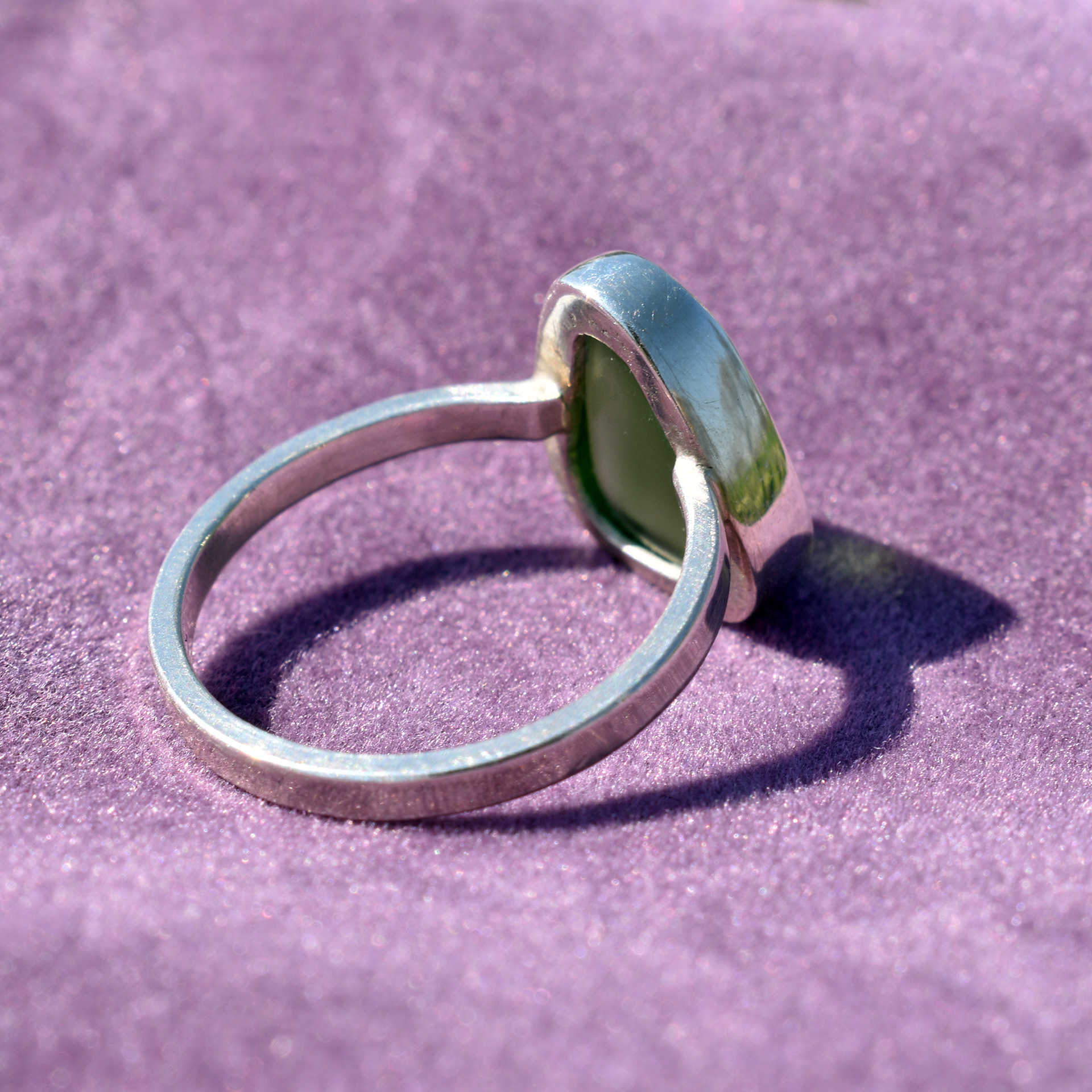 open-back seaglass ring