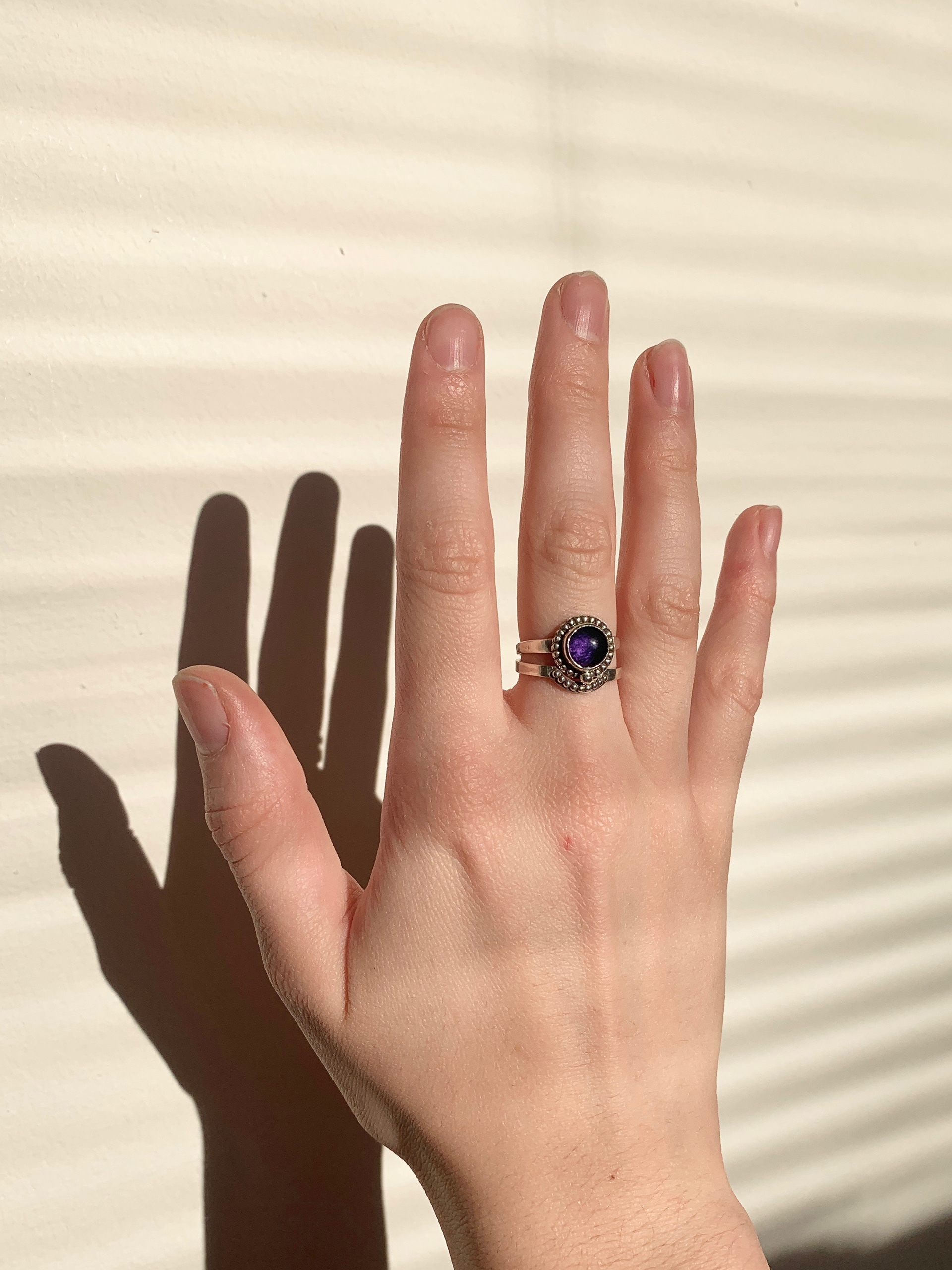 amethyst stacker ring set
