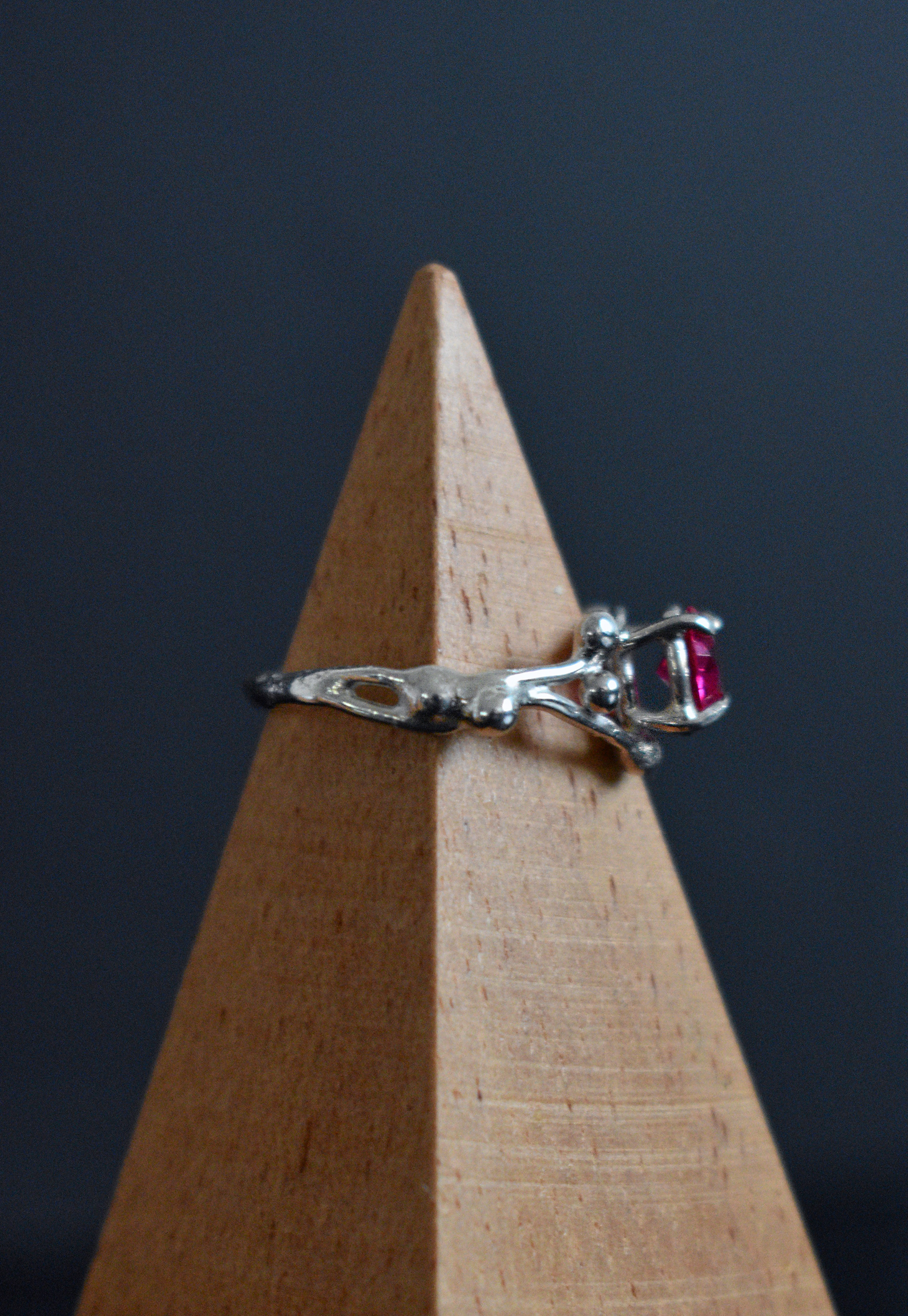 ruby and fused argentium silver ring
