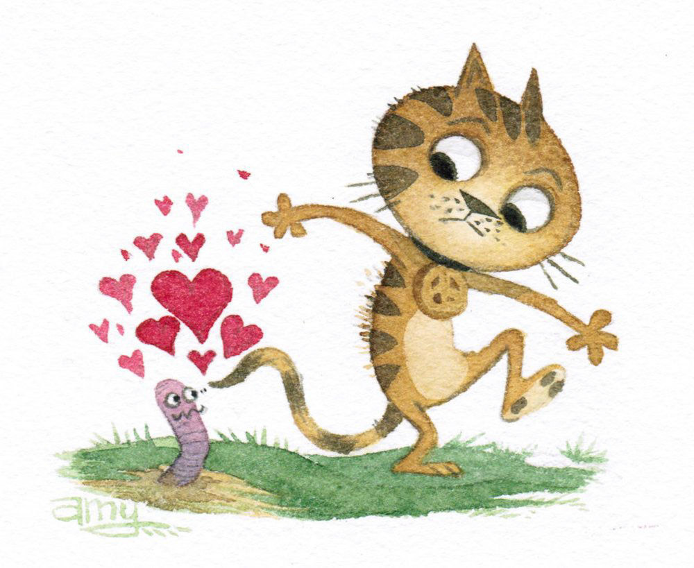 Worm in Love with Cat Tail