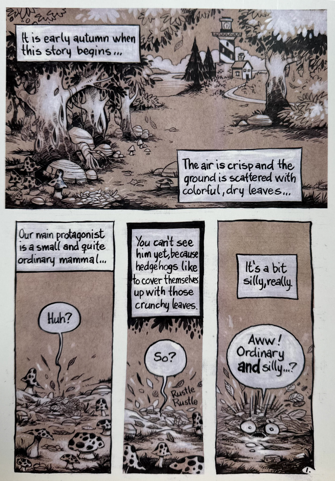 Graphic Novel Page about a Hedgehho