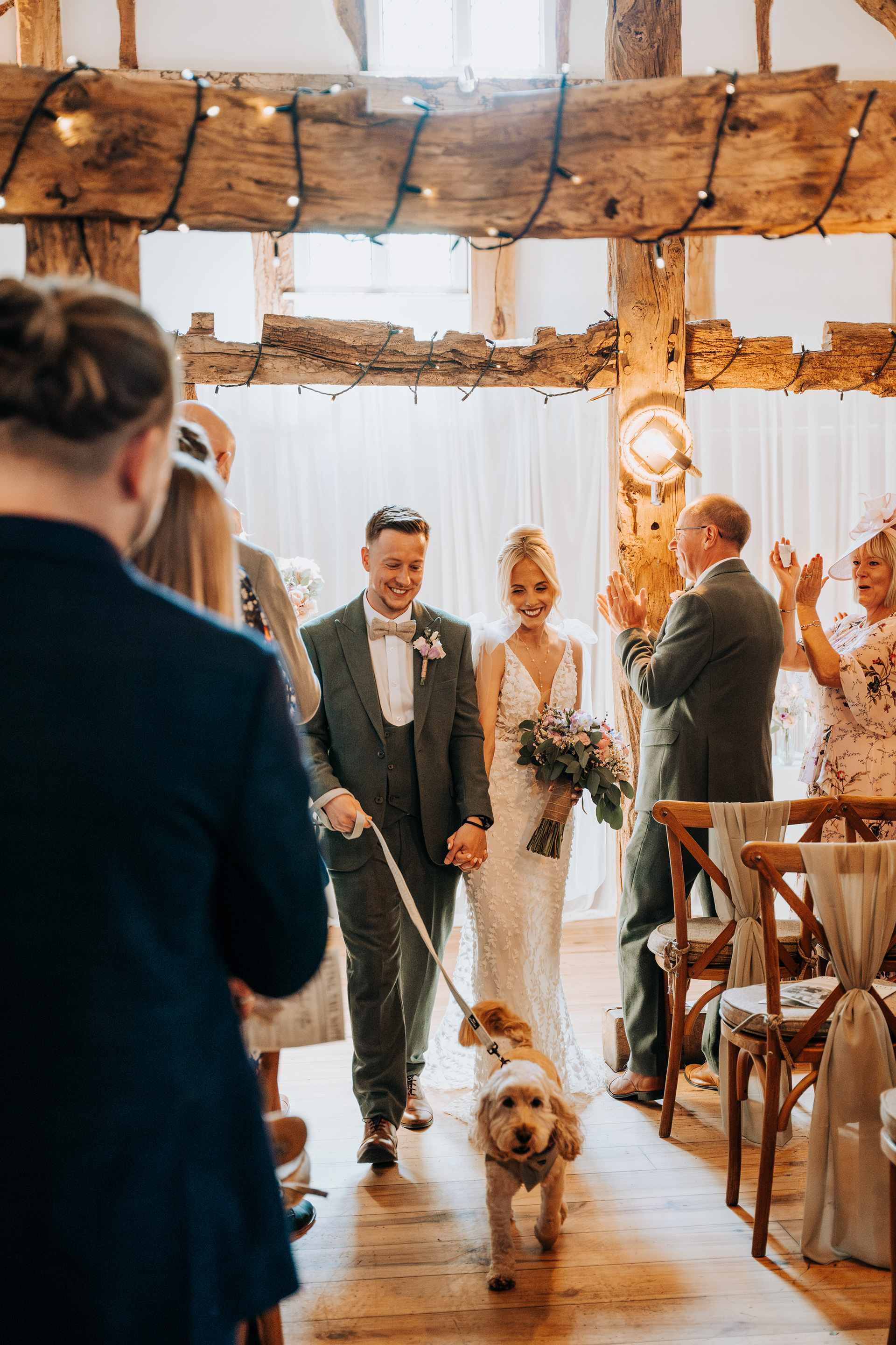 Fun aisle exit photography in Cheshire