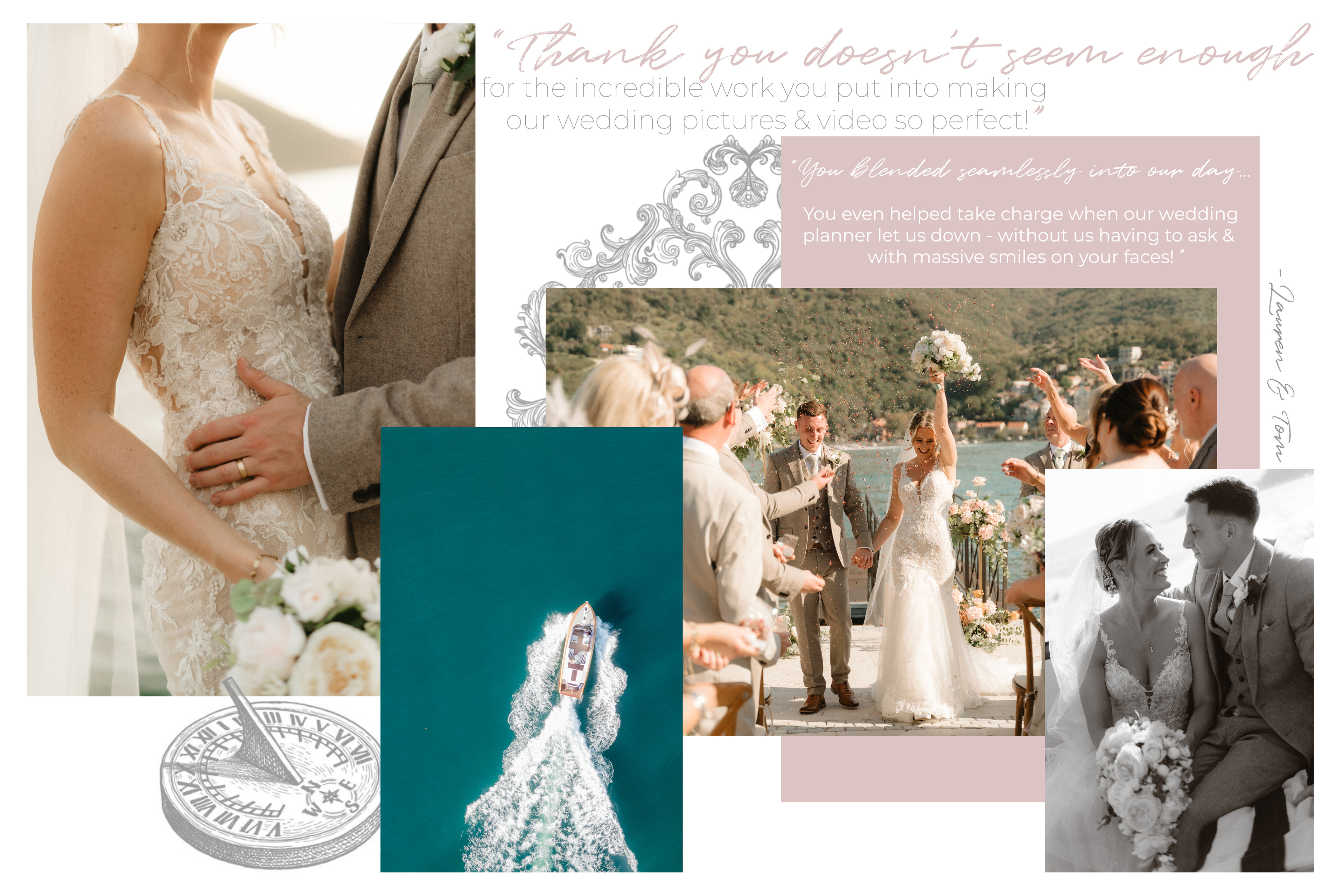 Beautiful destination wedding photography and videography romantic warm images from husband and wife team based in UK