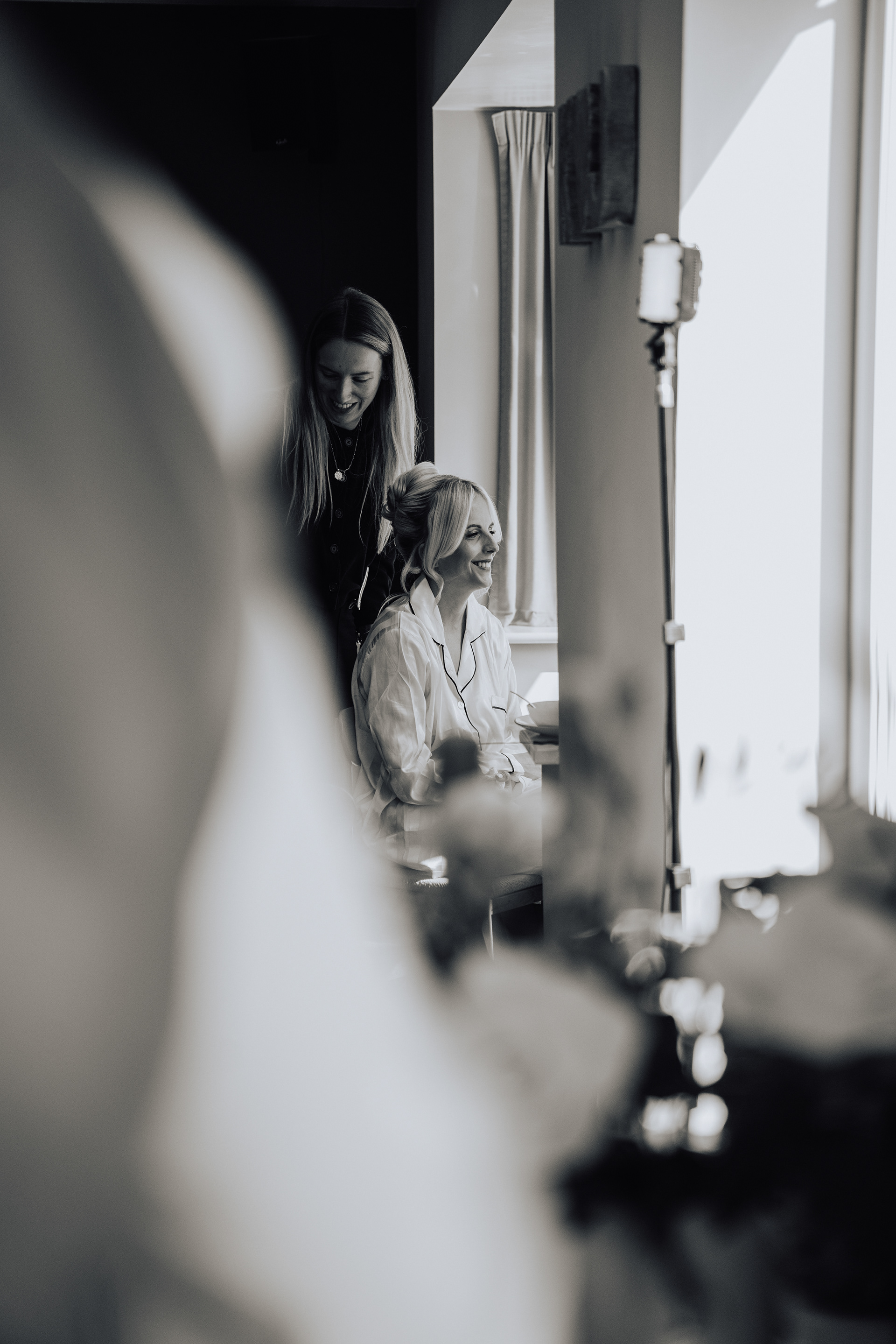 Getting ready bridal photographs in Lancashire