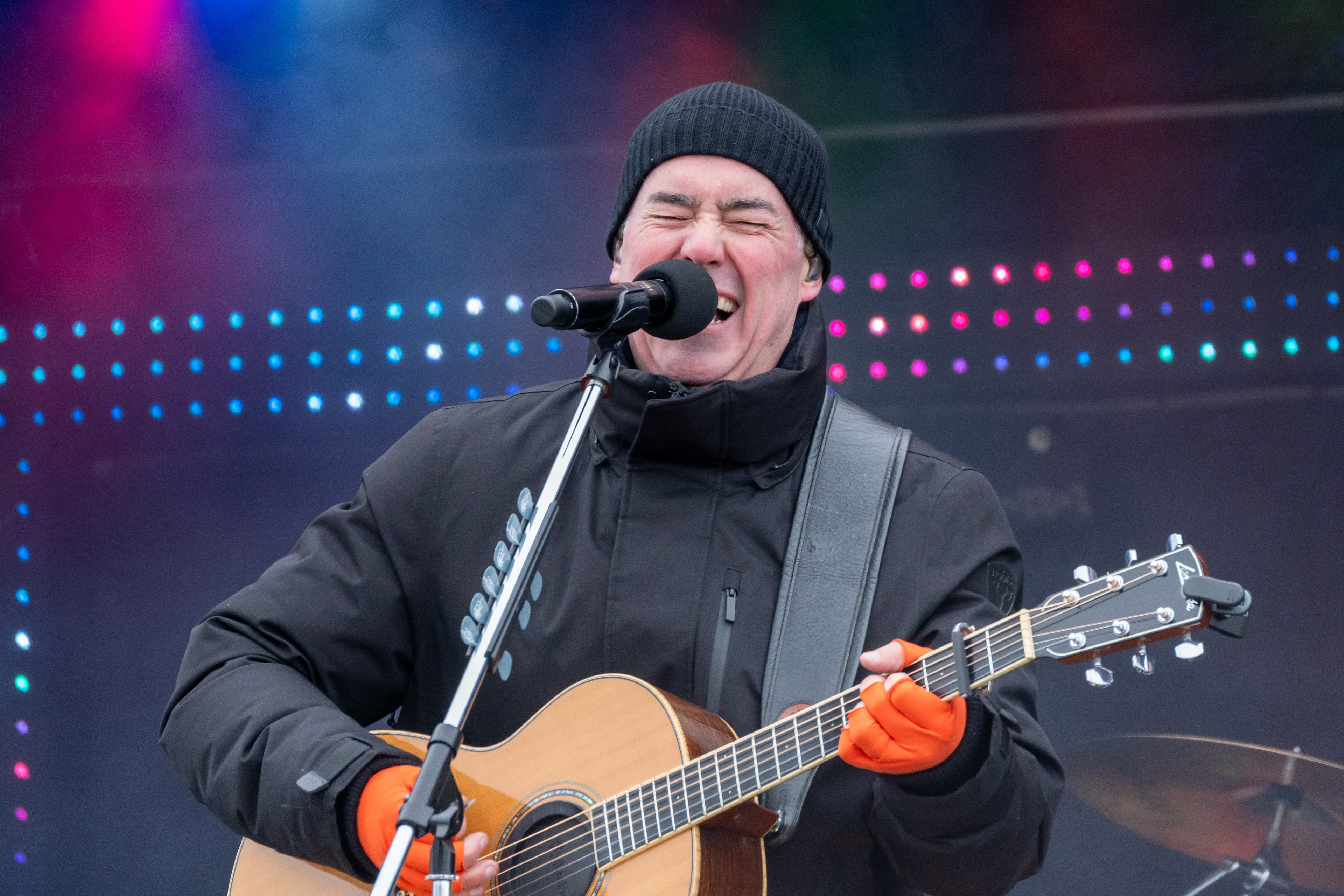 Barenaked Ladies lead singer Ed Robertson cracks up during his performance in Okotoks