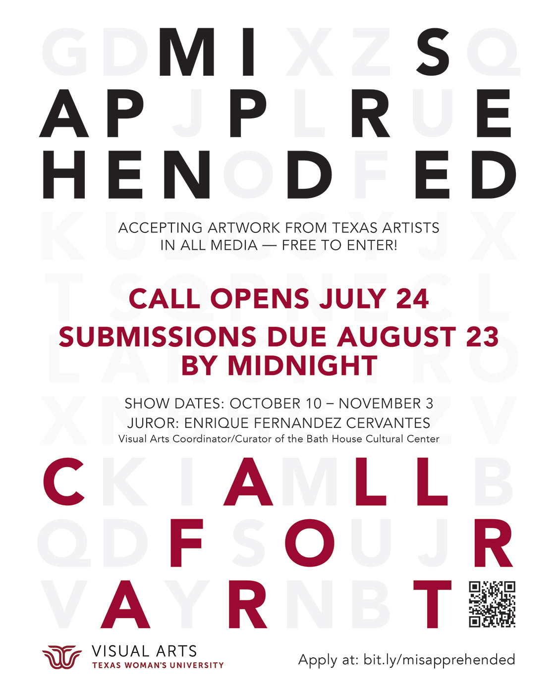 Misapprehended Call for Art – formatted for Instagram