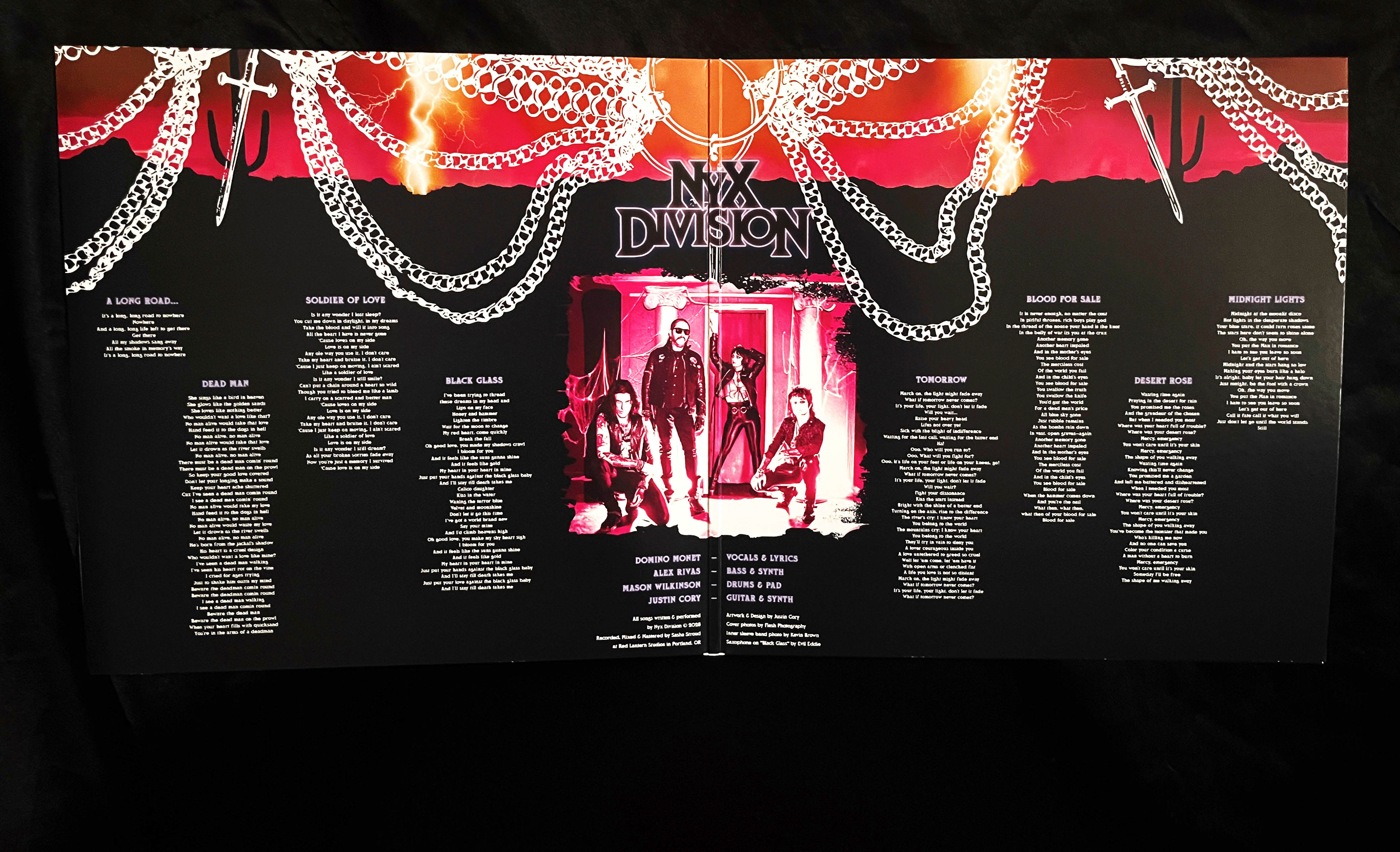Nyx Division "Midnight Lights" gatefold inside panel design & layout