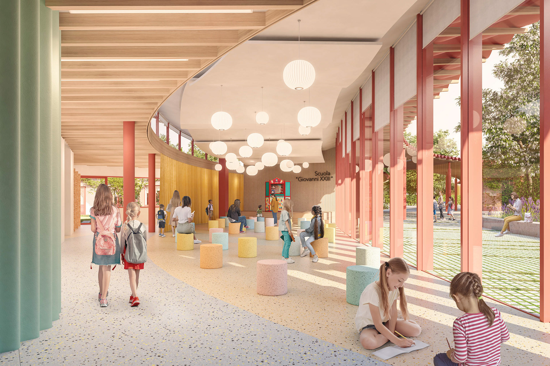 Concorso Scuola Giovanni XXII Avezzano | rendering per Sectile Architecture