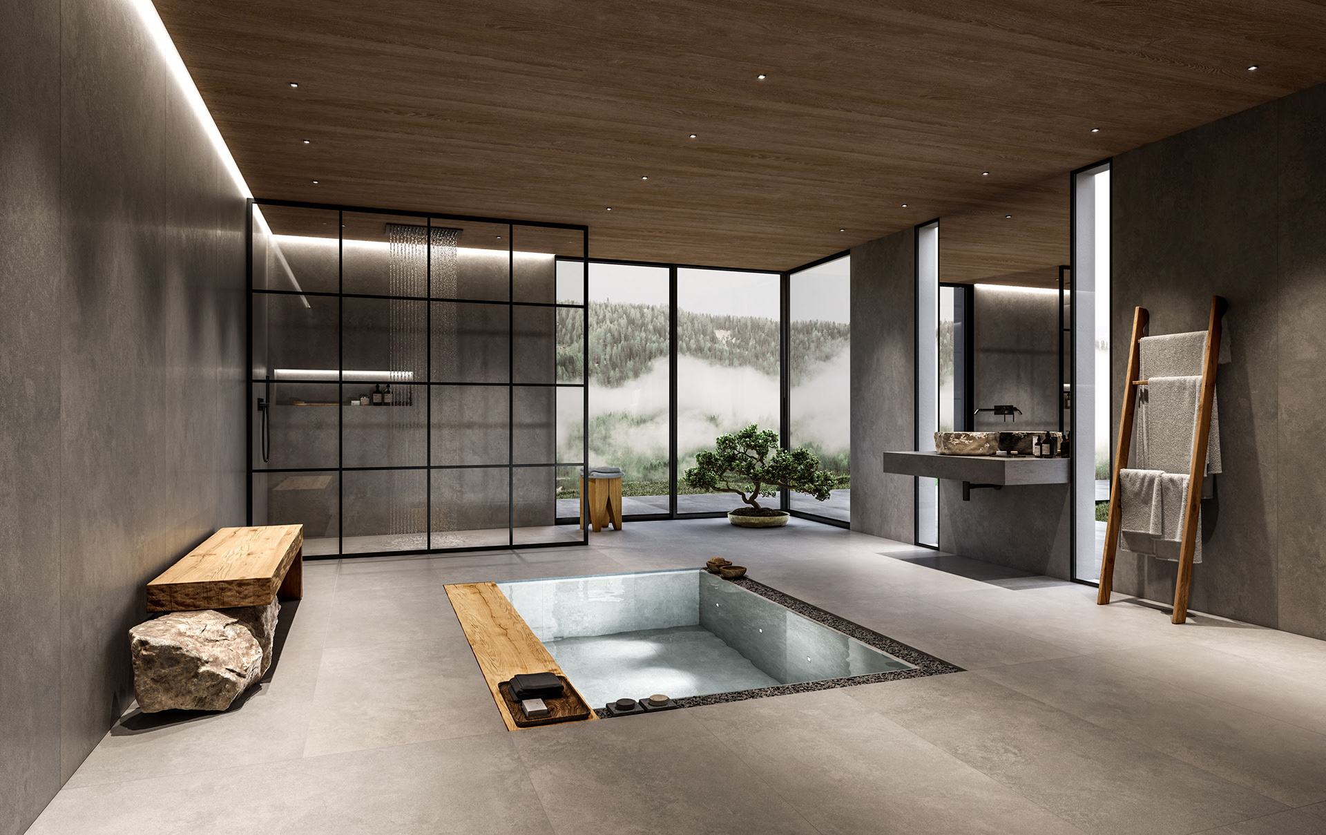 Rendering Design | Collezione Elementa | bagno spa