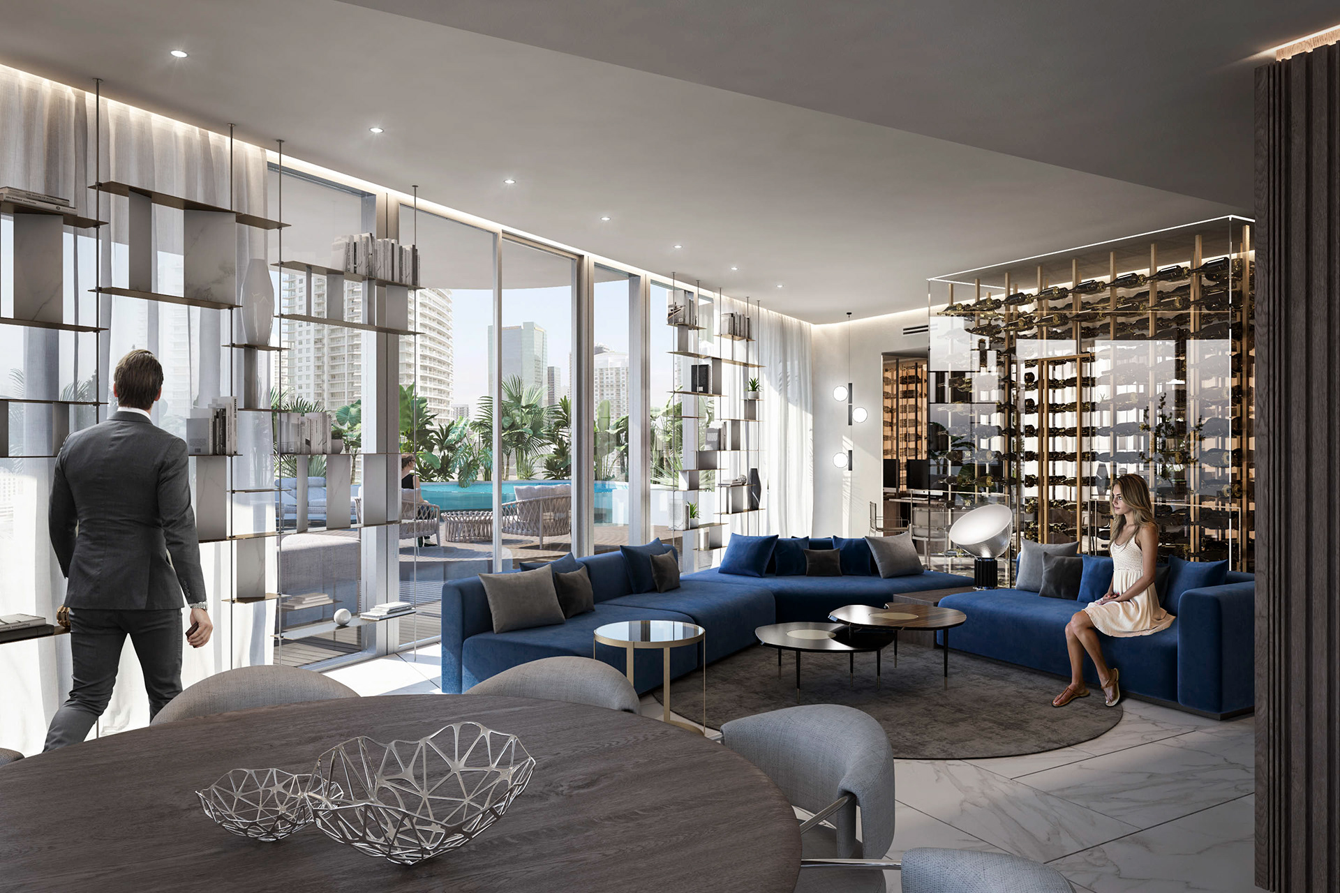 2018 | Living room duplex apartment in Miami | Lai Architects