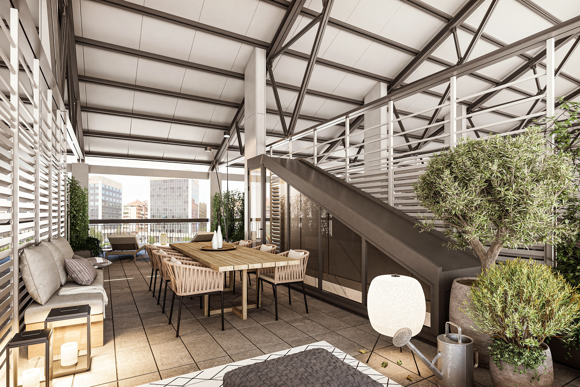 Rendering Real Estate | Residenze Selvanesco 77 Milano | terrazzo