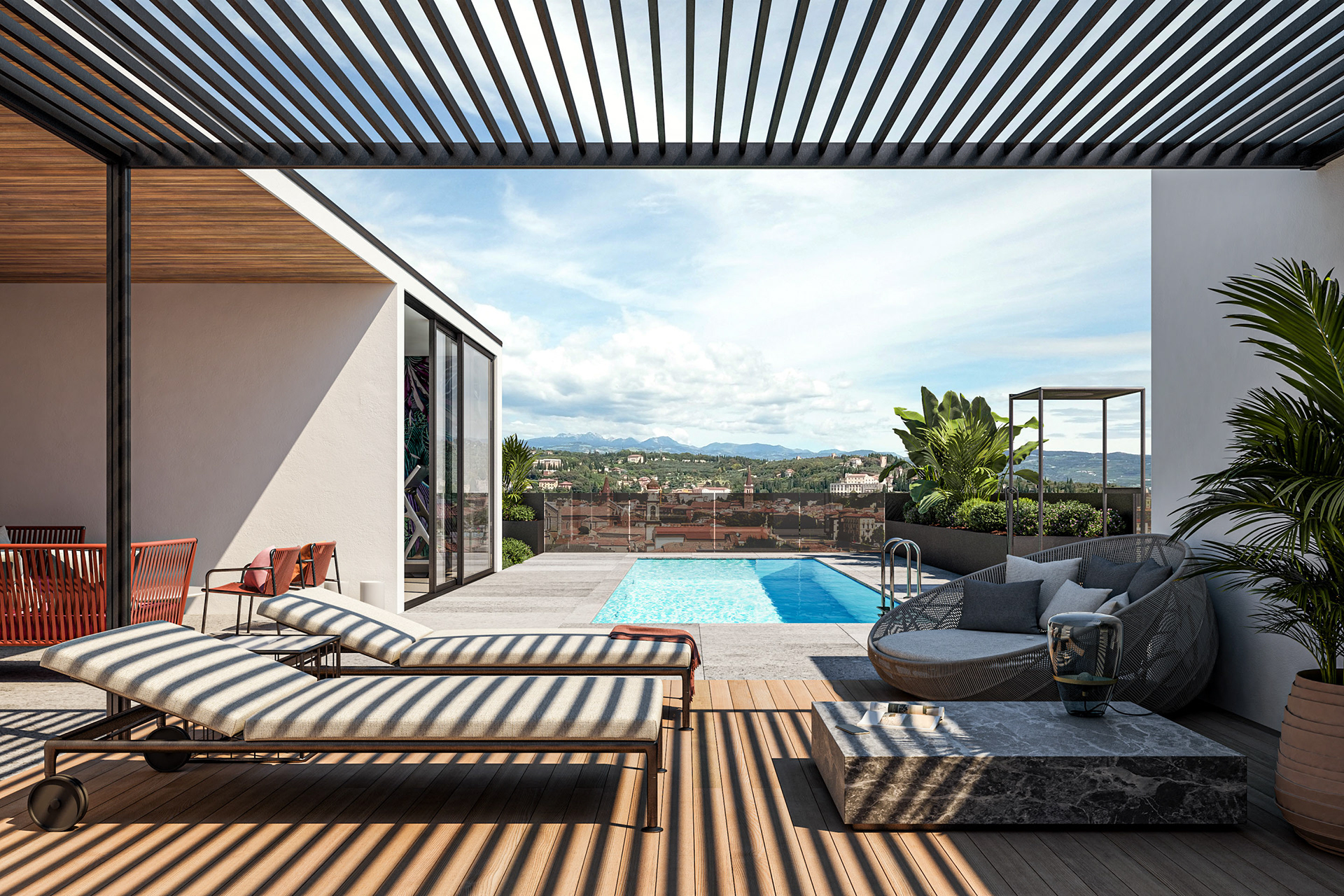 rendering architettura | progetto e.VER.green Verona | rooftop