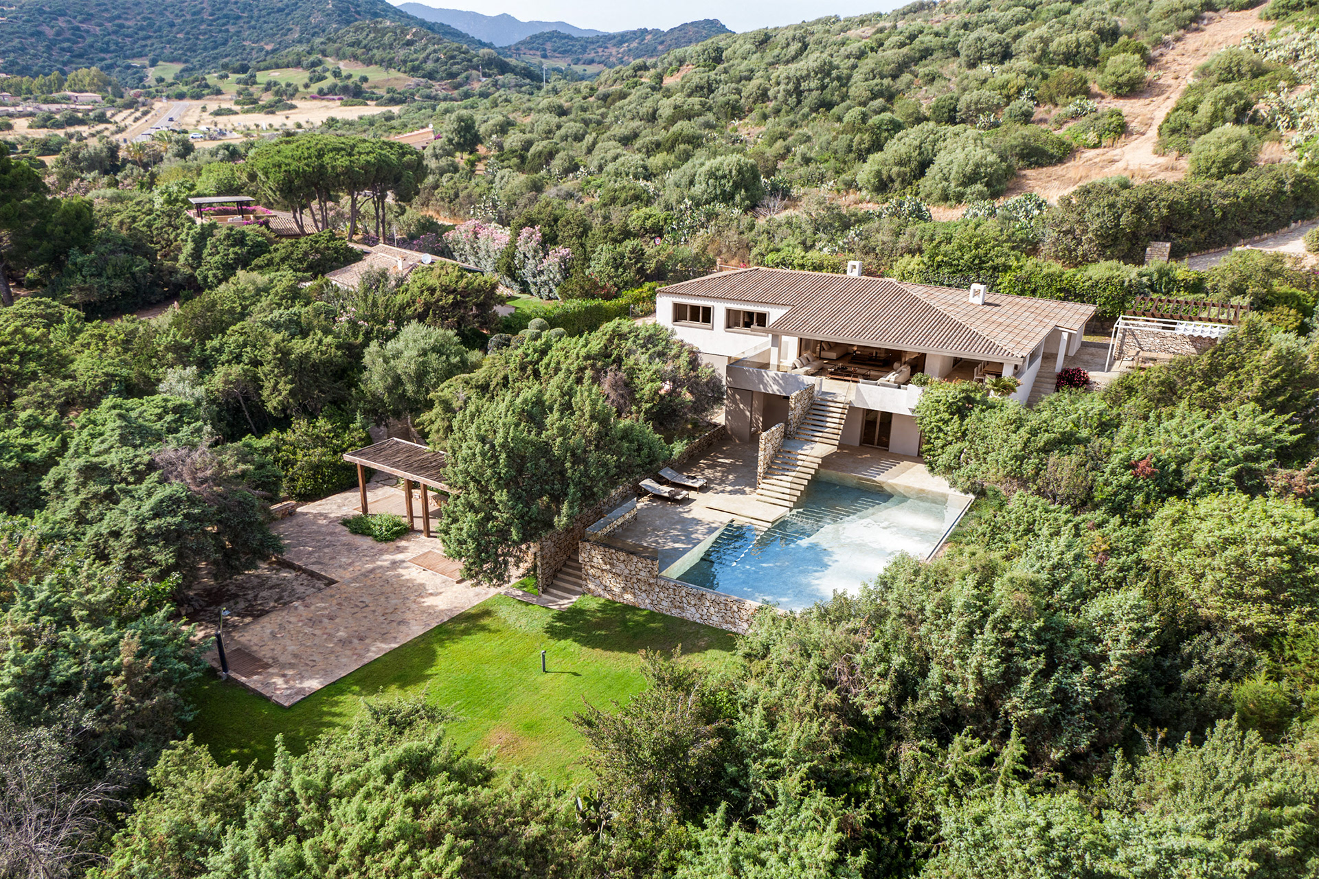 rendering architettura | progetto Villa D | vista aerea