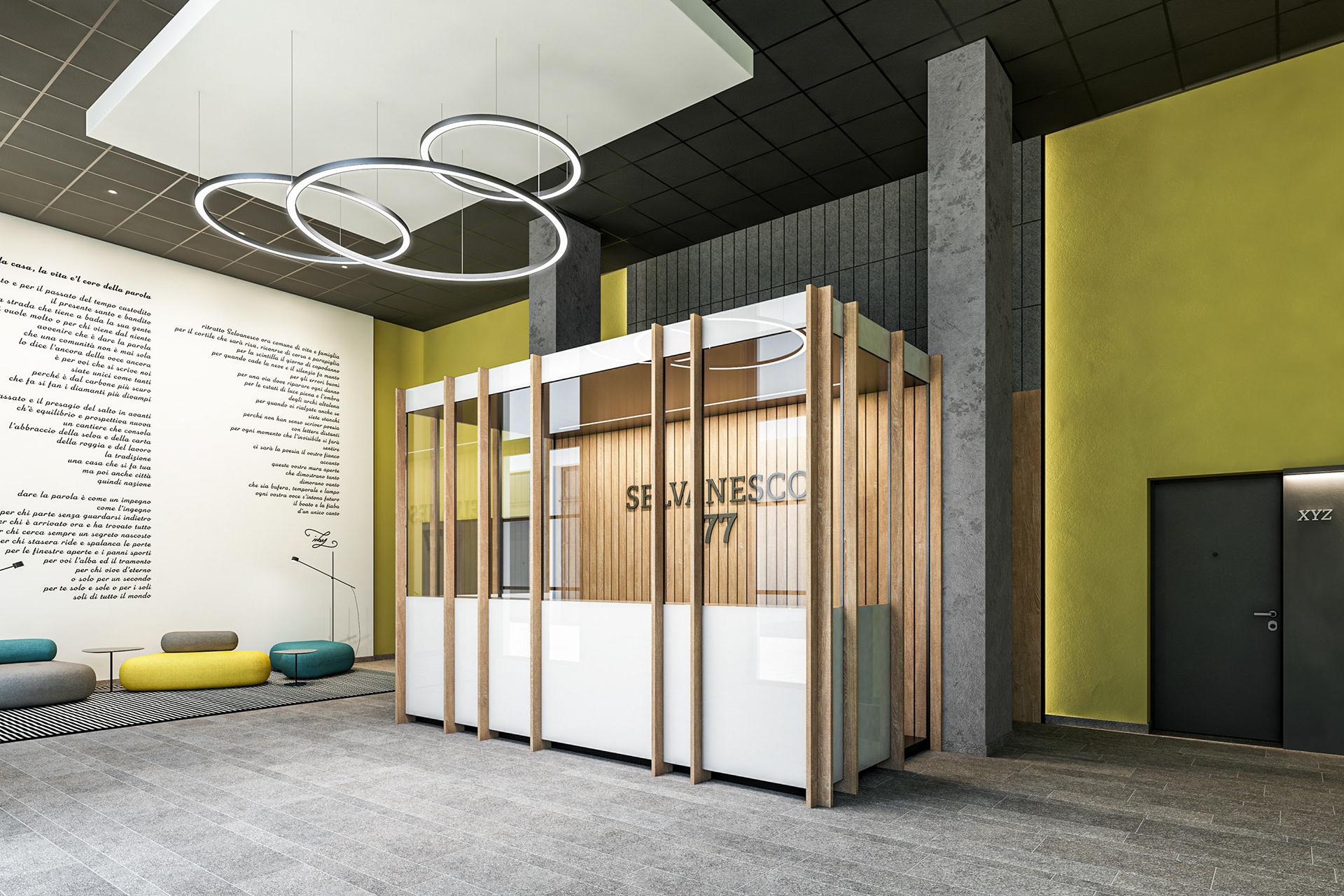 Rendering Real Estate | Residenze Selvanesco 77 Milano | reception