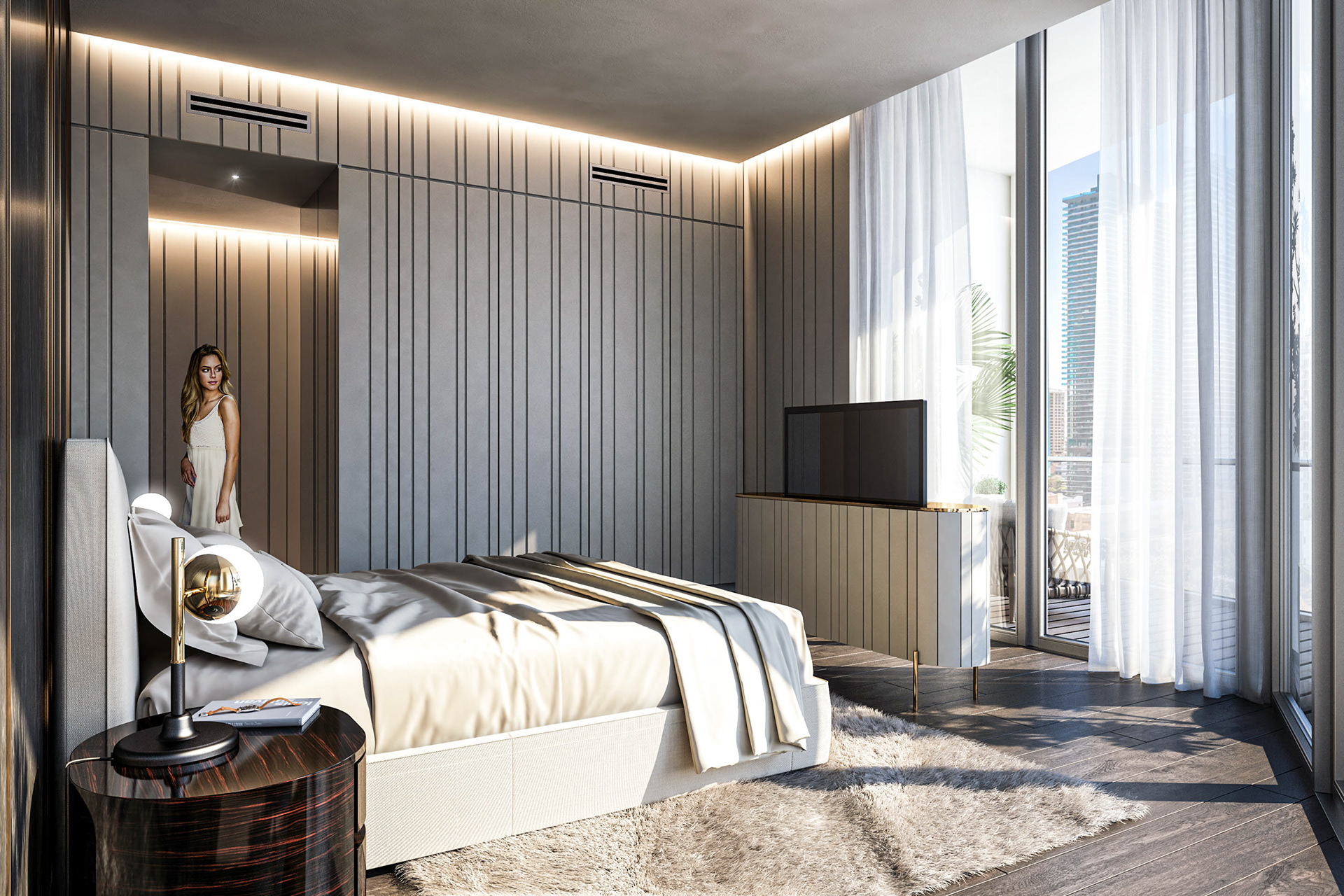 Camera | Attico Miami | rendering per Lai Architects