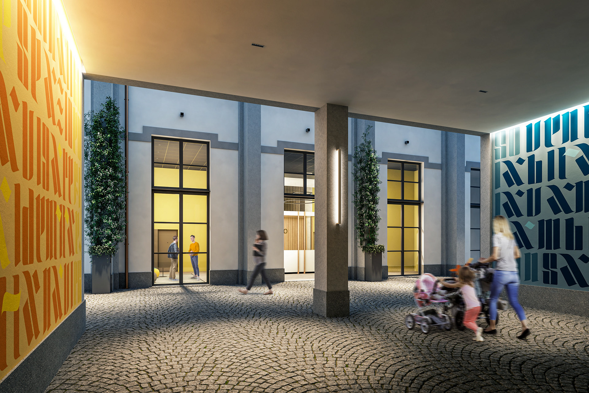 Rendering Real Estate | Residenze Selvanesco 77 Milano | atrio ingresso
