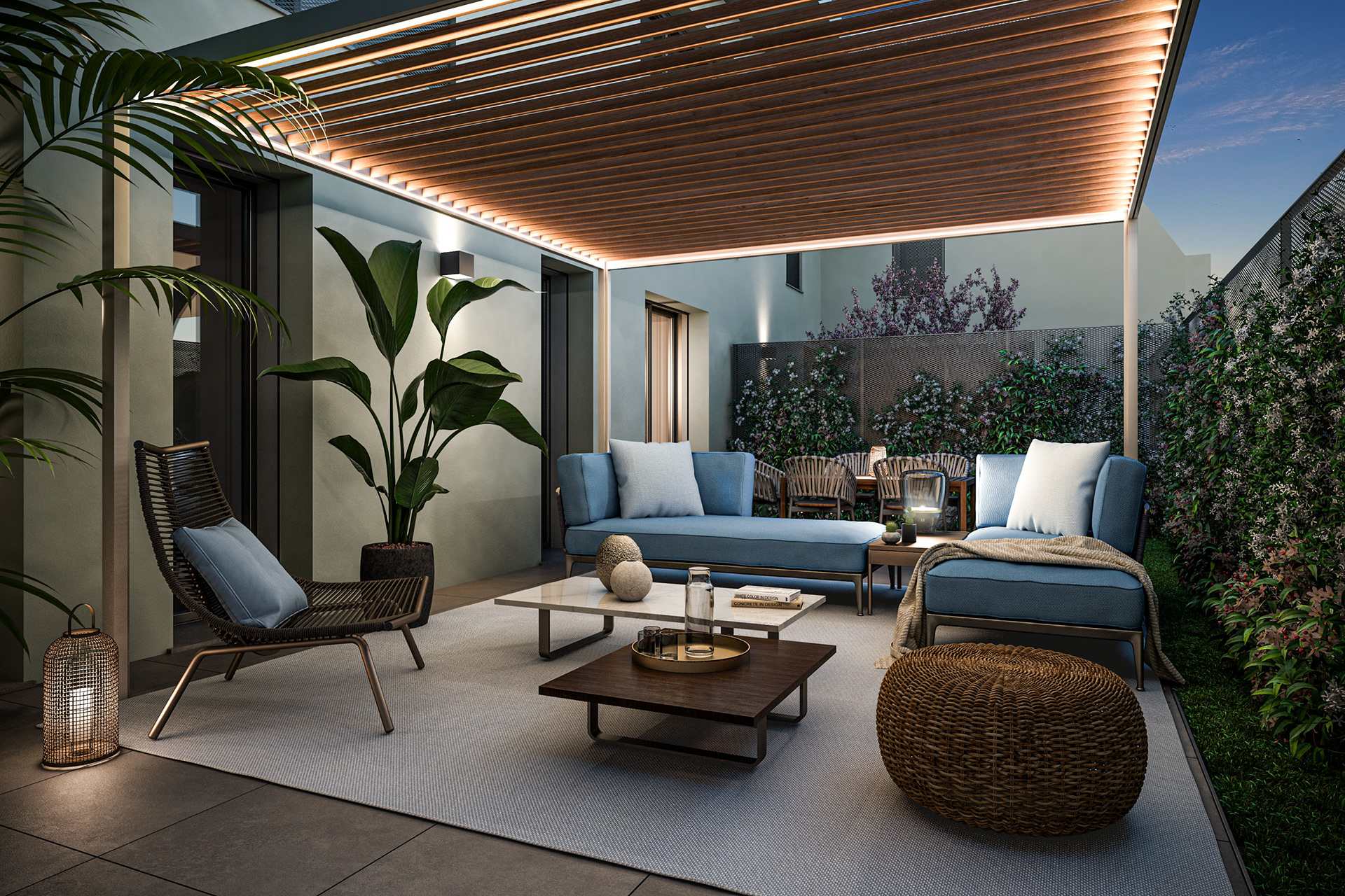 Rendering Real Estate | Complesso residenziale Living Battistotti 10 Milano | giardino