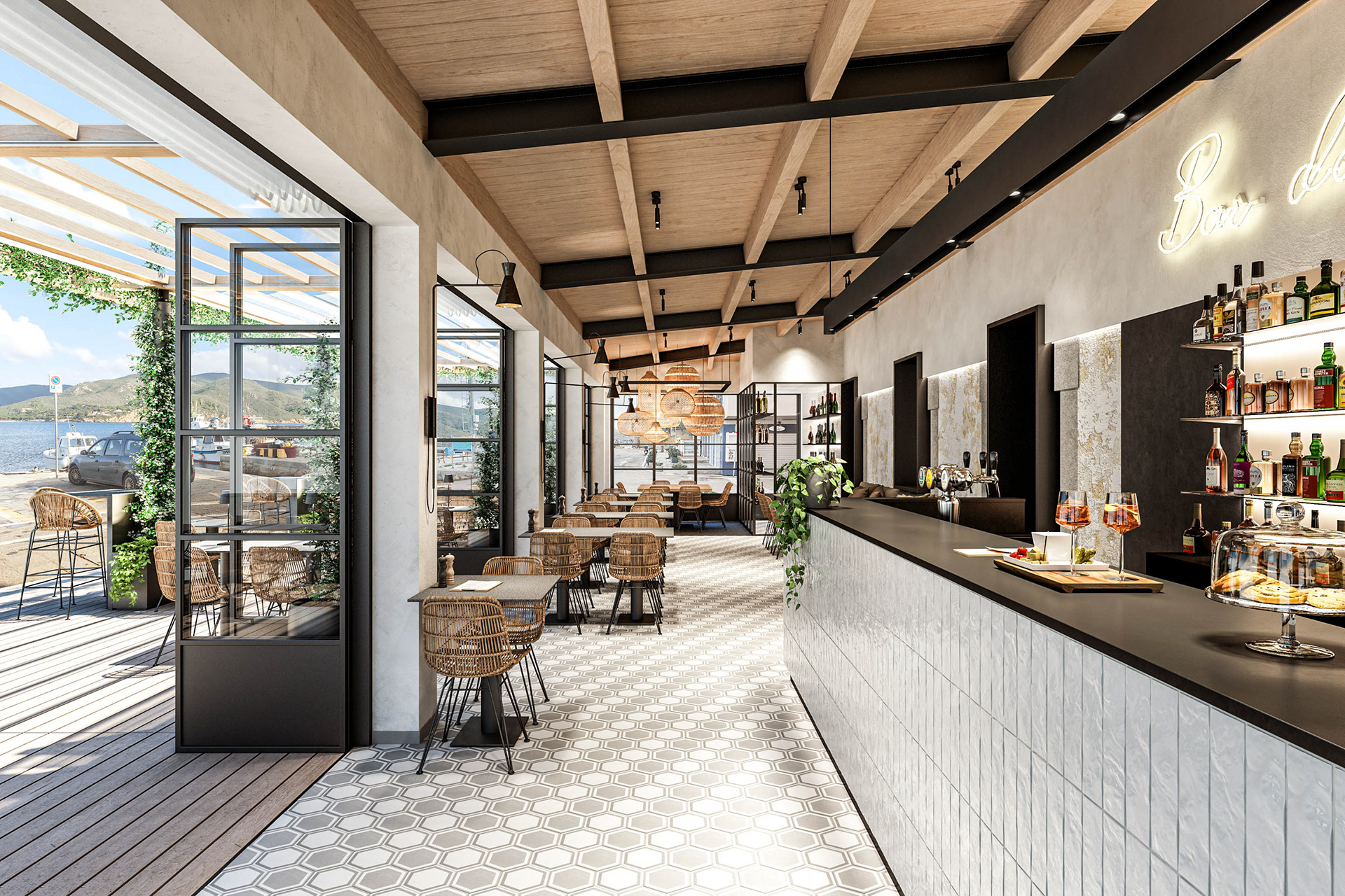 Molo Club Marina di Campo | rendering per LMArchitettura