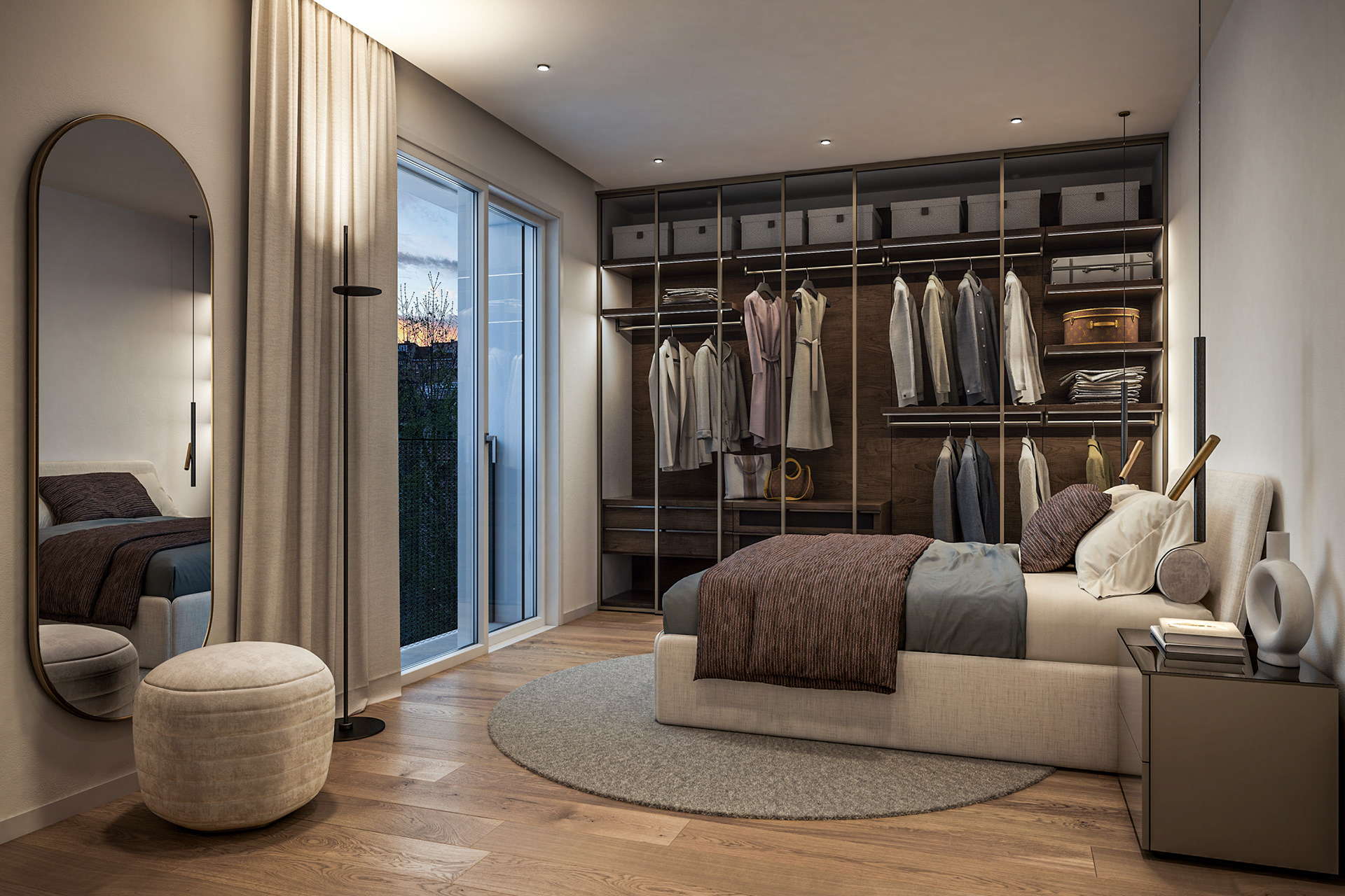 Rendering Real Estate | Complesso residenziale Living Battistotti 10 Milano | camera padronale