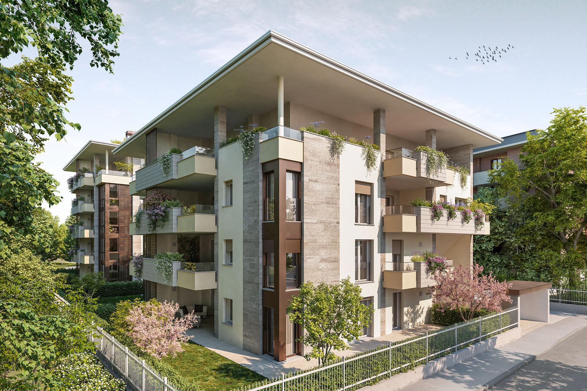Rendering Real Estate | Residenza Paganini Monza | edificio ingresso