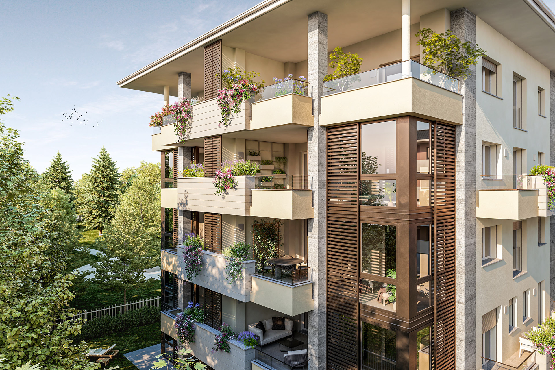Rendering Real Estate | Residenza Paganini Monza | facciata