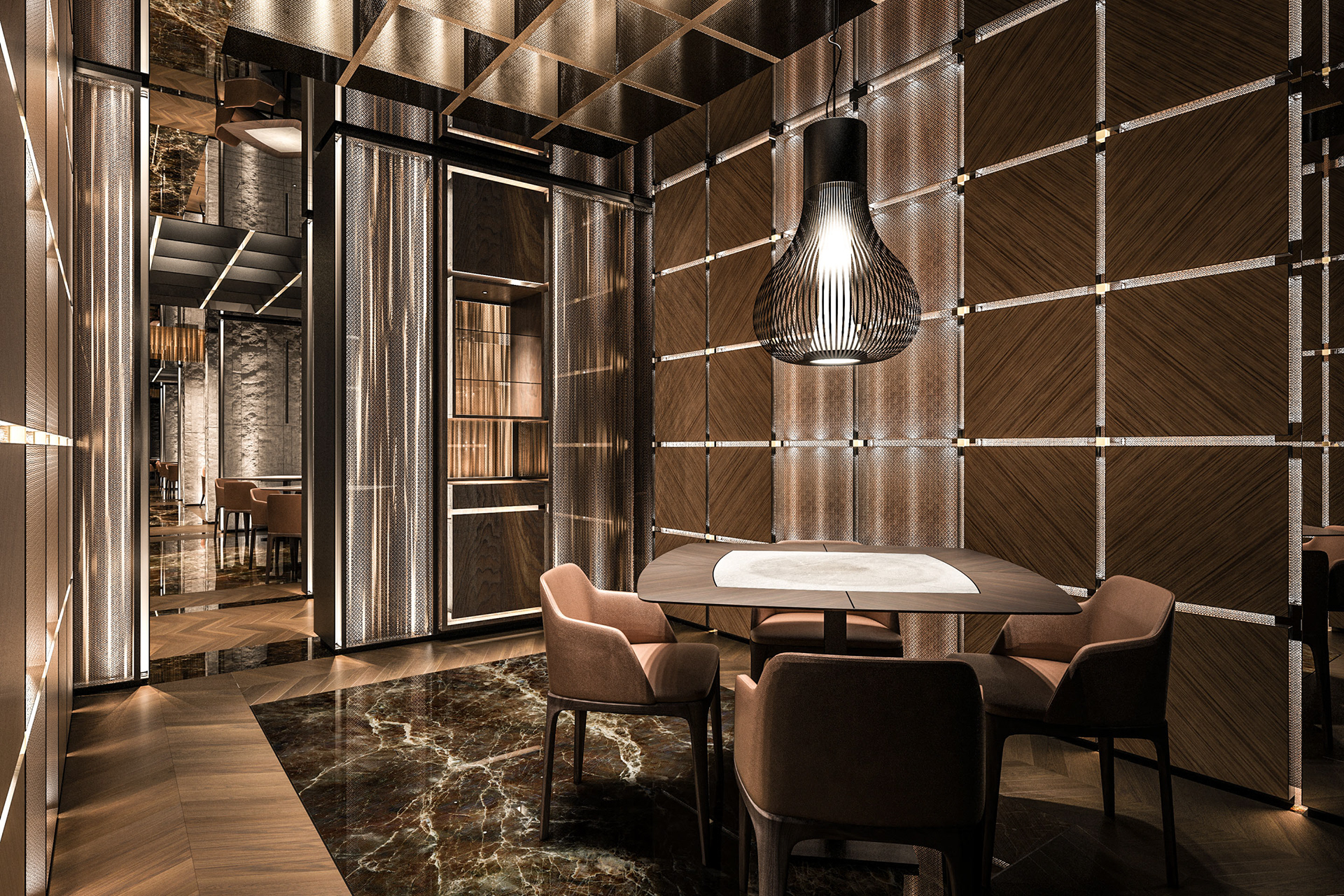 Rendering Spazi Commerciali | Ristorante Wen | sala