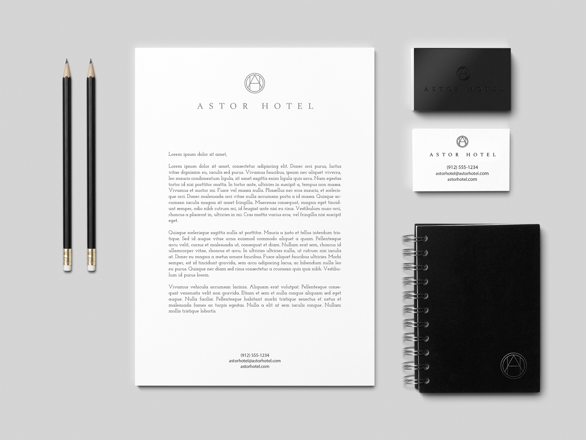 Astor Hotel stationery and collateral