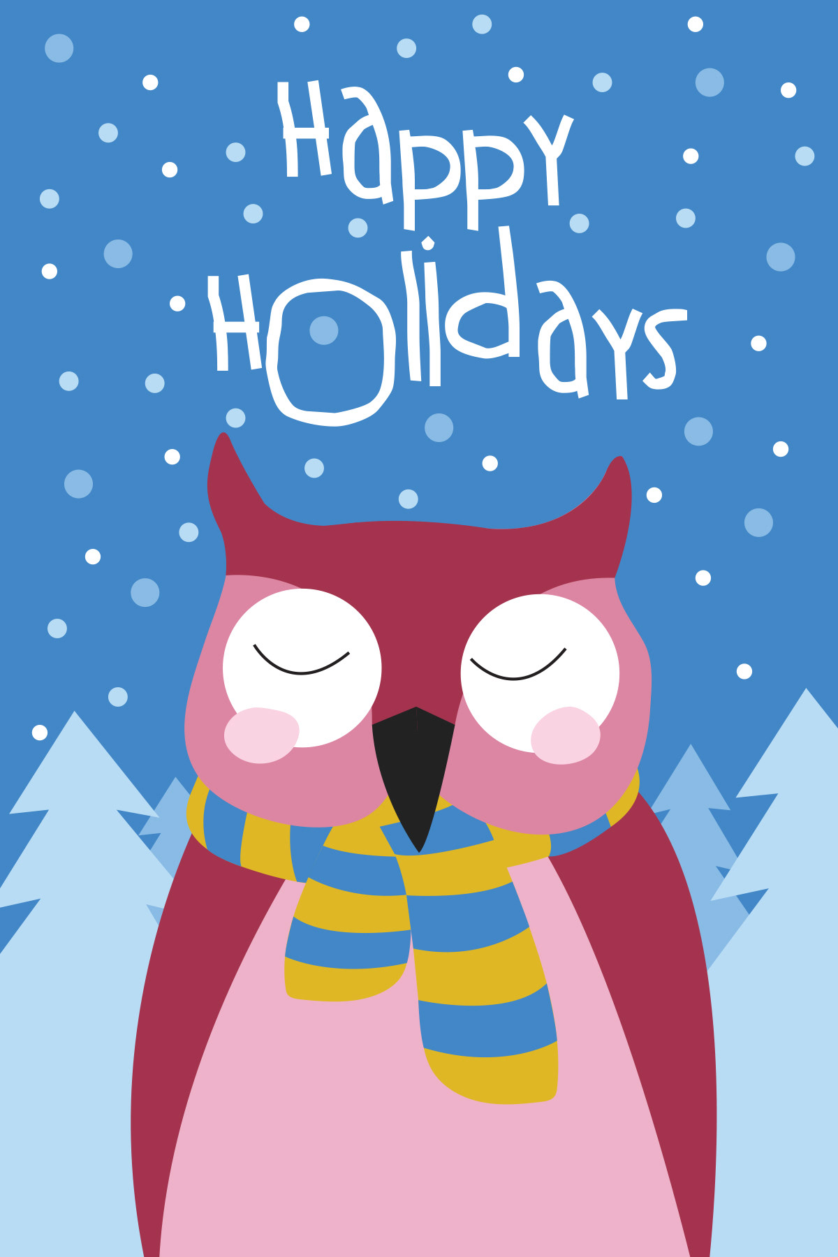 Owl Holiday Card