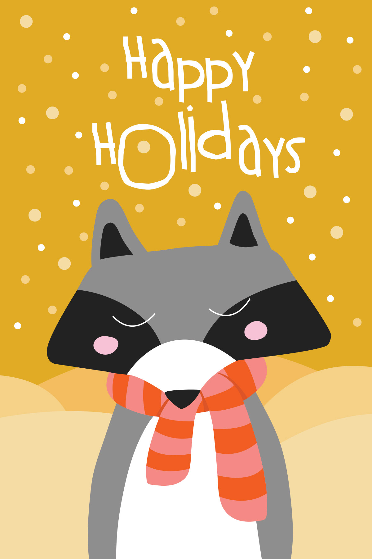 Raccoon Holiday Card