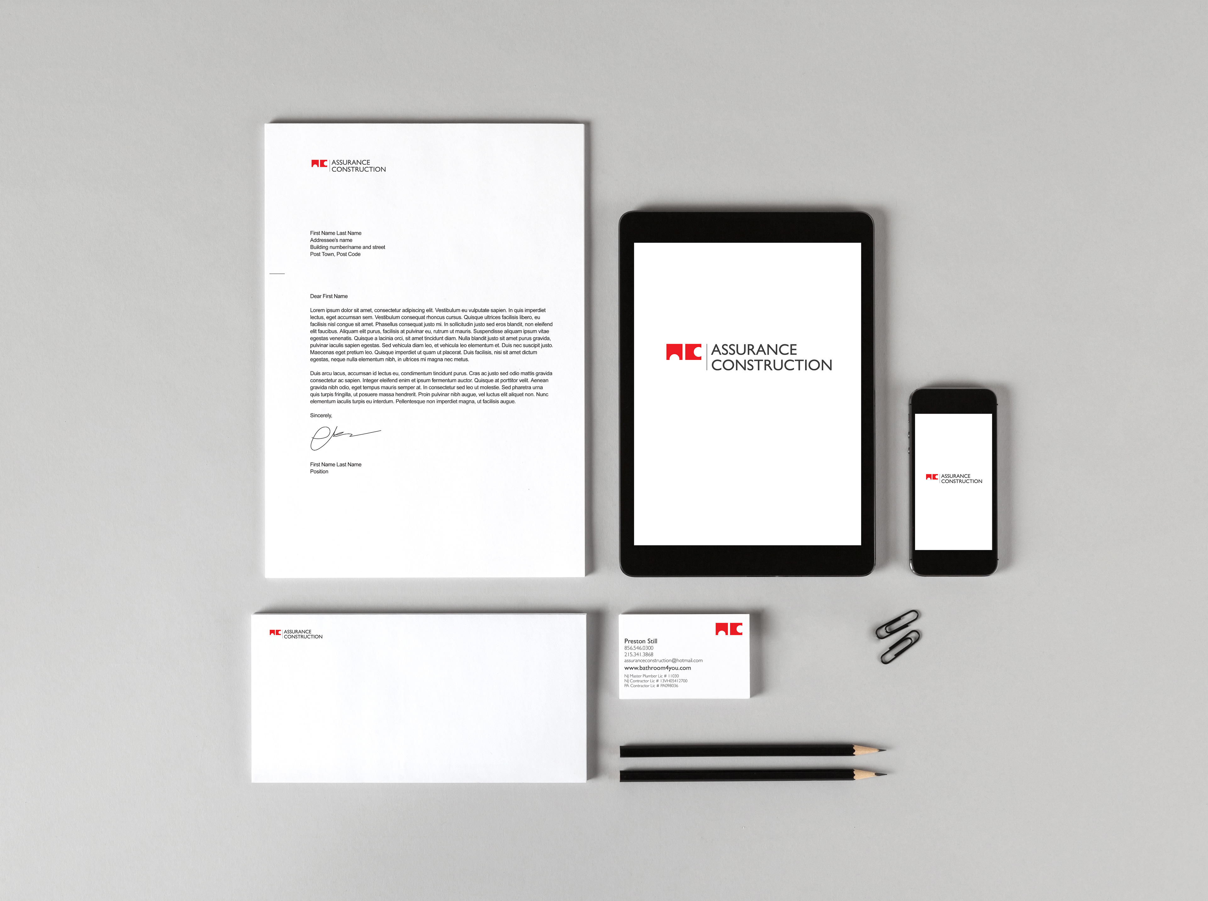 Assurance Construction stationery
