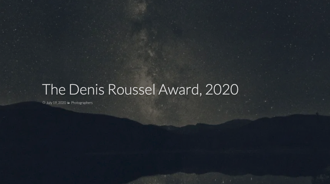 Recognition for outstanding work in the Denis Roussel Award, 2020