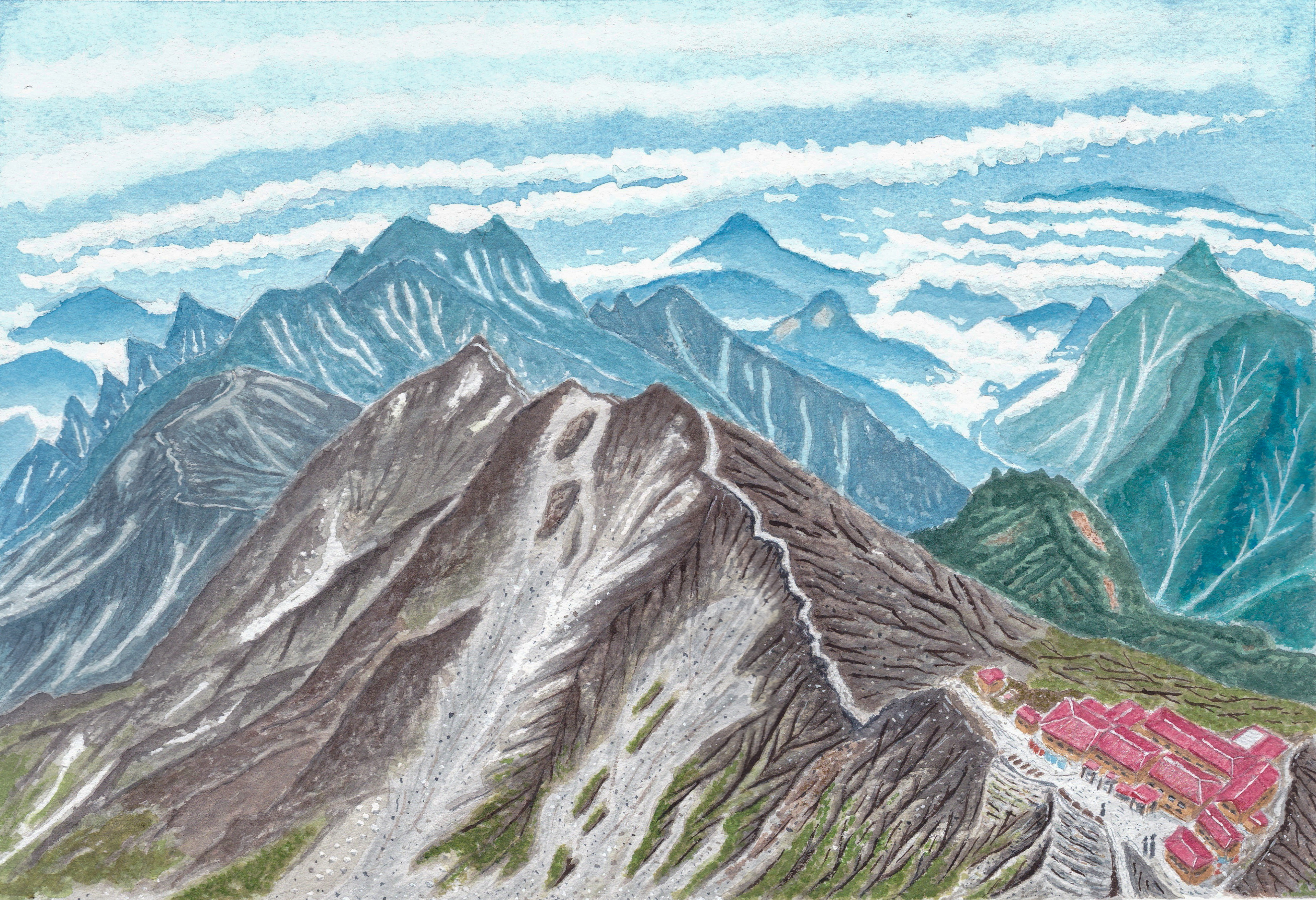 泉羽鶴美 油絵　南アルプス 百問洞と聖岳 F4 日本画 71ovJYur-NL._UF350,350_QL50_.jpg