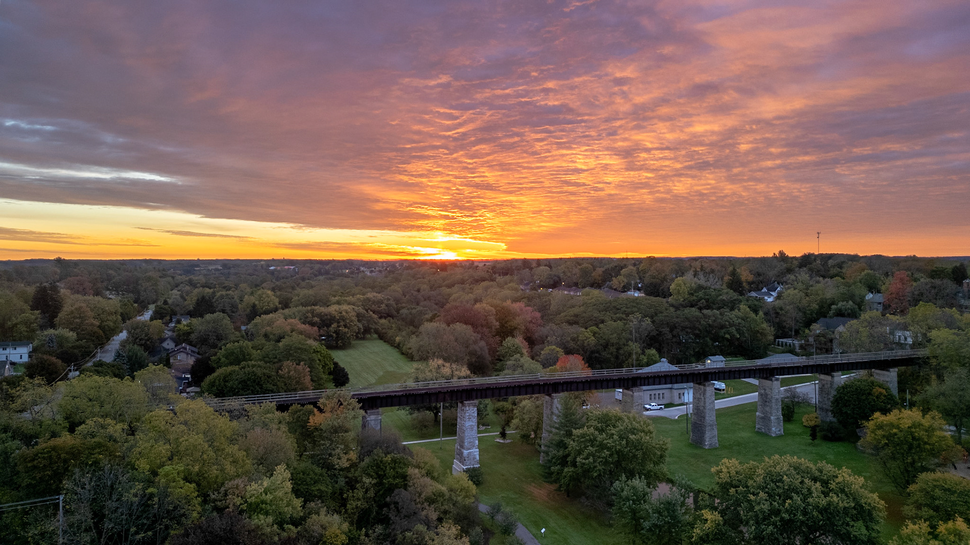 Rising sun over St. Marys