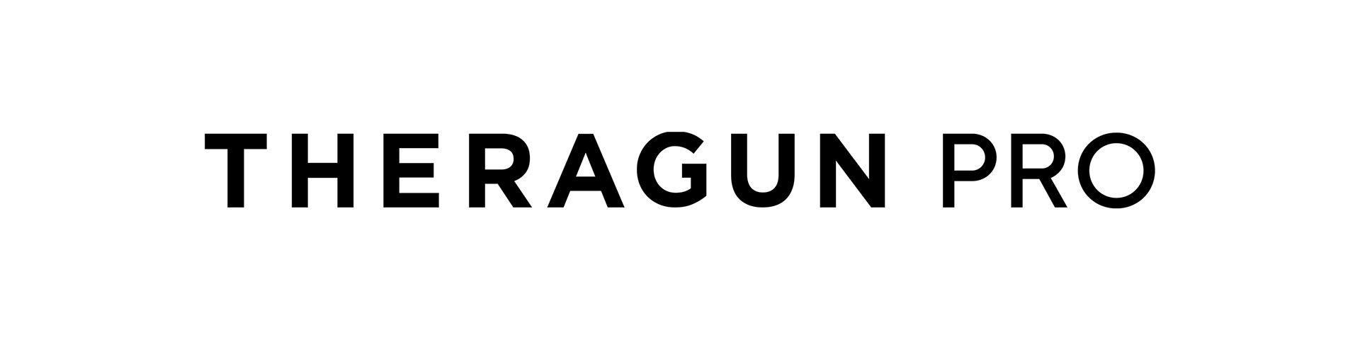 A black Theragun Pro device on a white background, showing its modern design and branding.