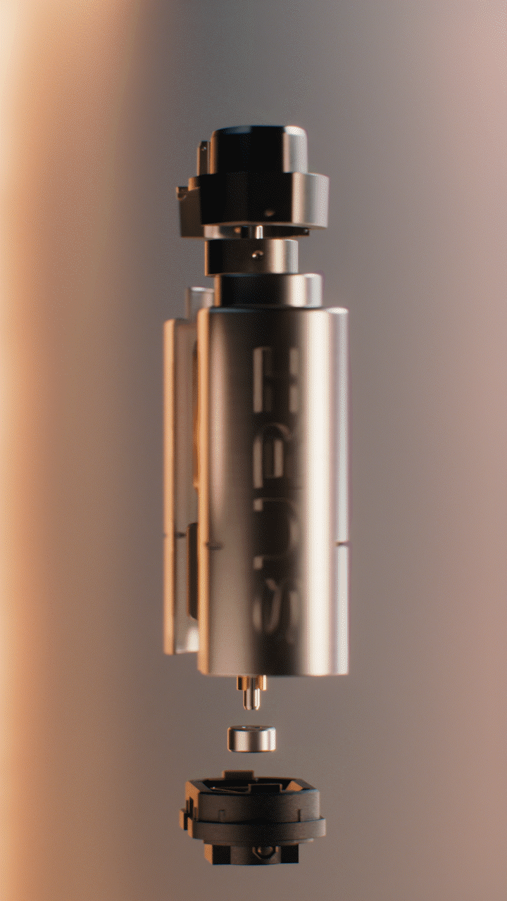 Animated sequence: A close-up of a blue electric toothbrush head with a soft bristle pattern, positioned against a blurred background.