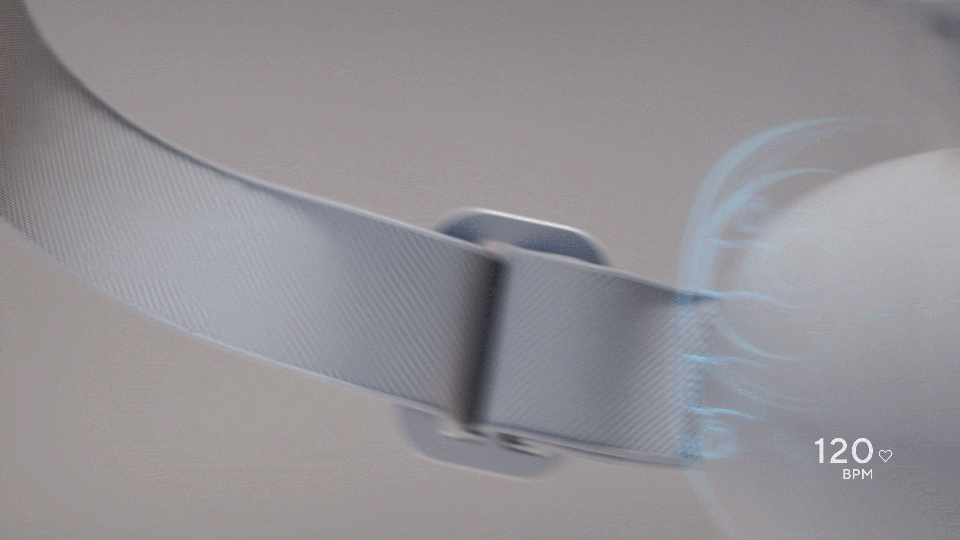 Animated sequence showing a translucent view of SmartGoggles internal circuitry with a 90 BPM readout.