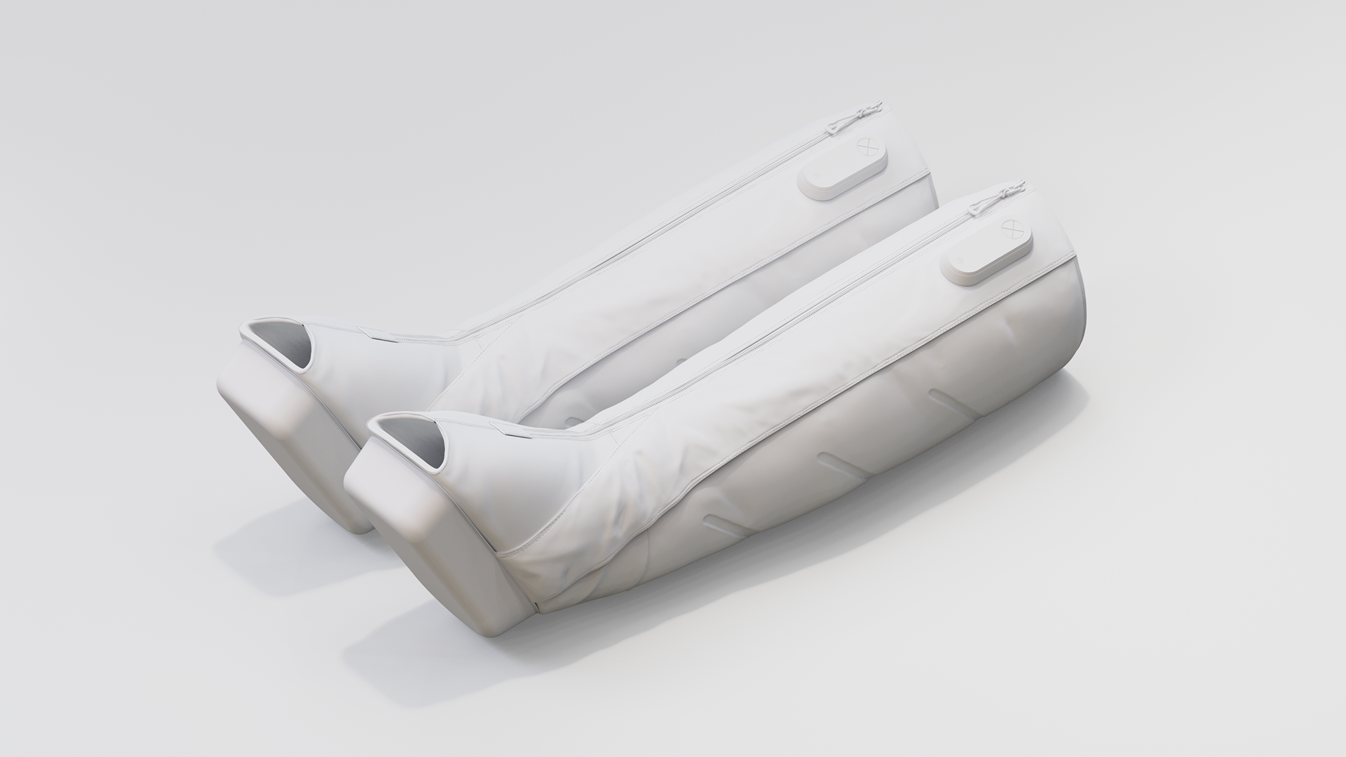 White inflatable jetboots with "RECOVERYAIR" branding on the side.